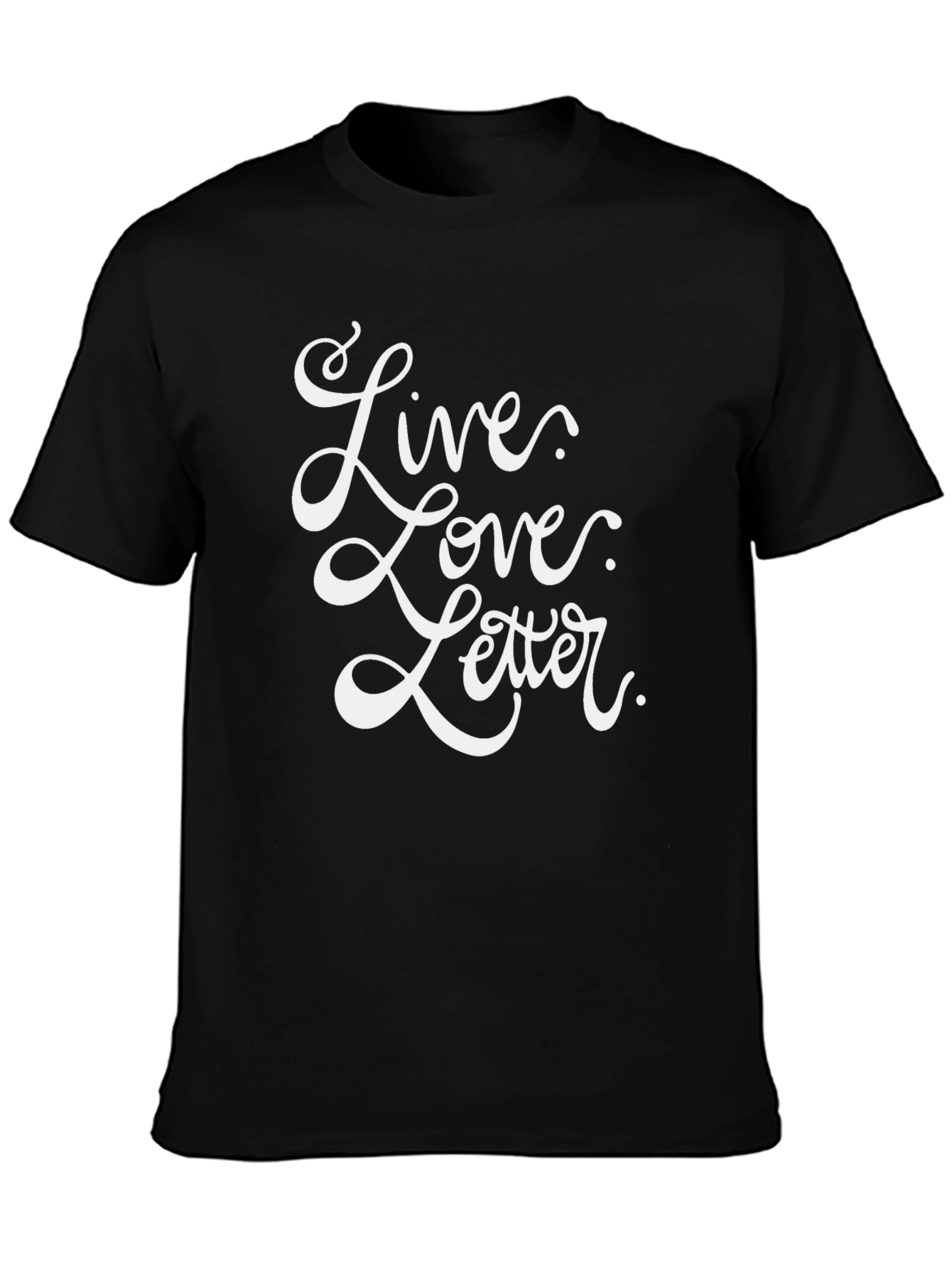 Live Love Letter Graphic Tee - Black Casual T-Shirt