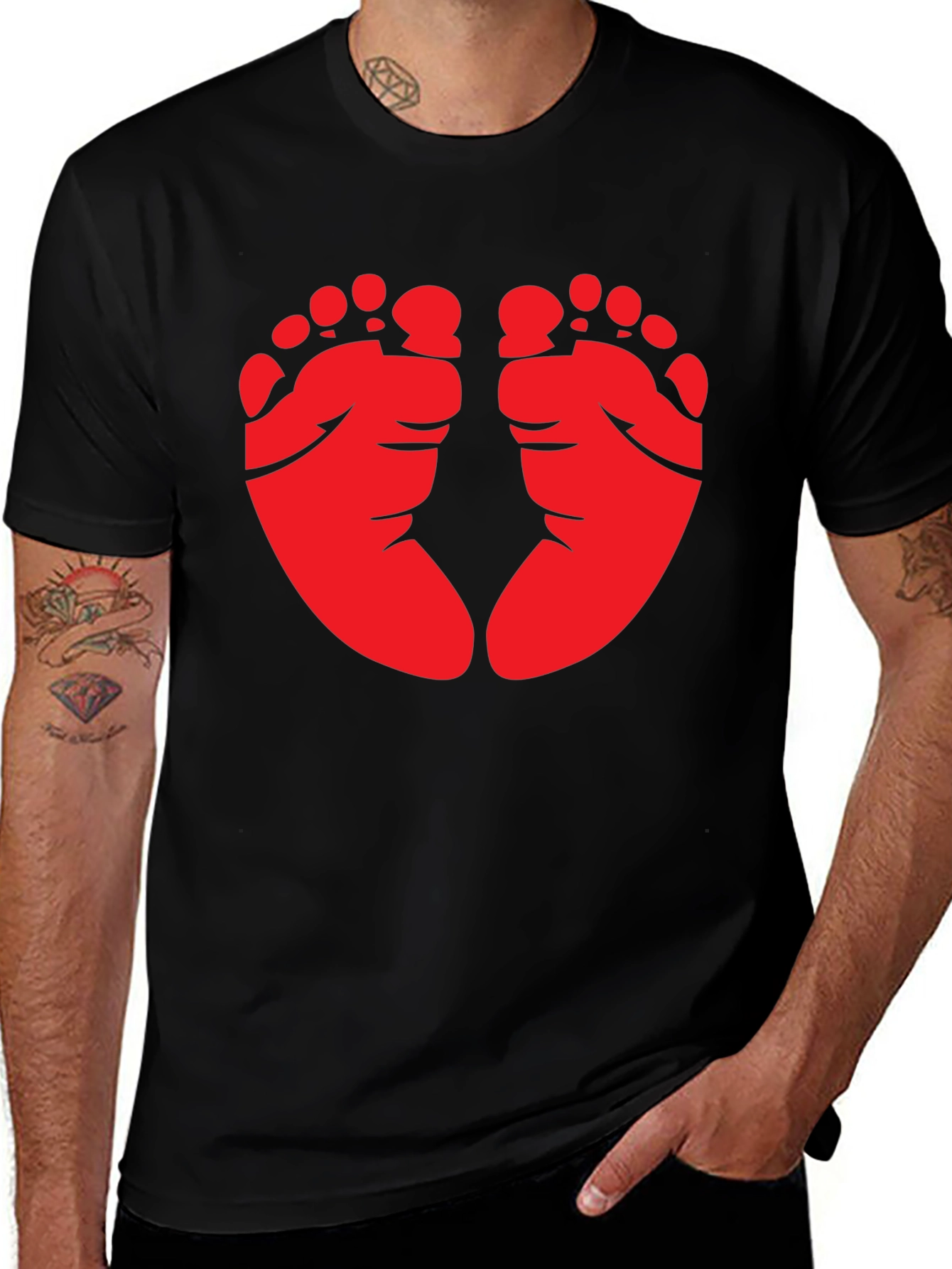 Baby Feet Graphic Tee - Black
