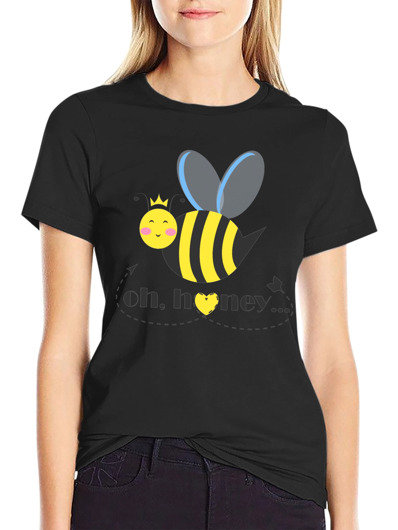 Oh Honey Bee Graphic Tee - Black