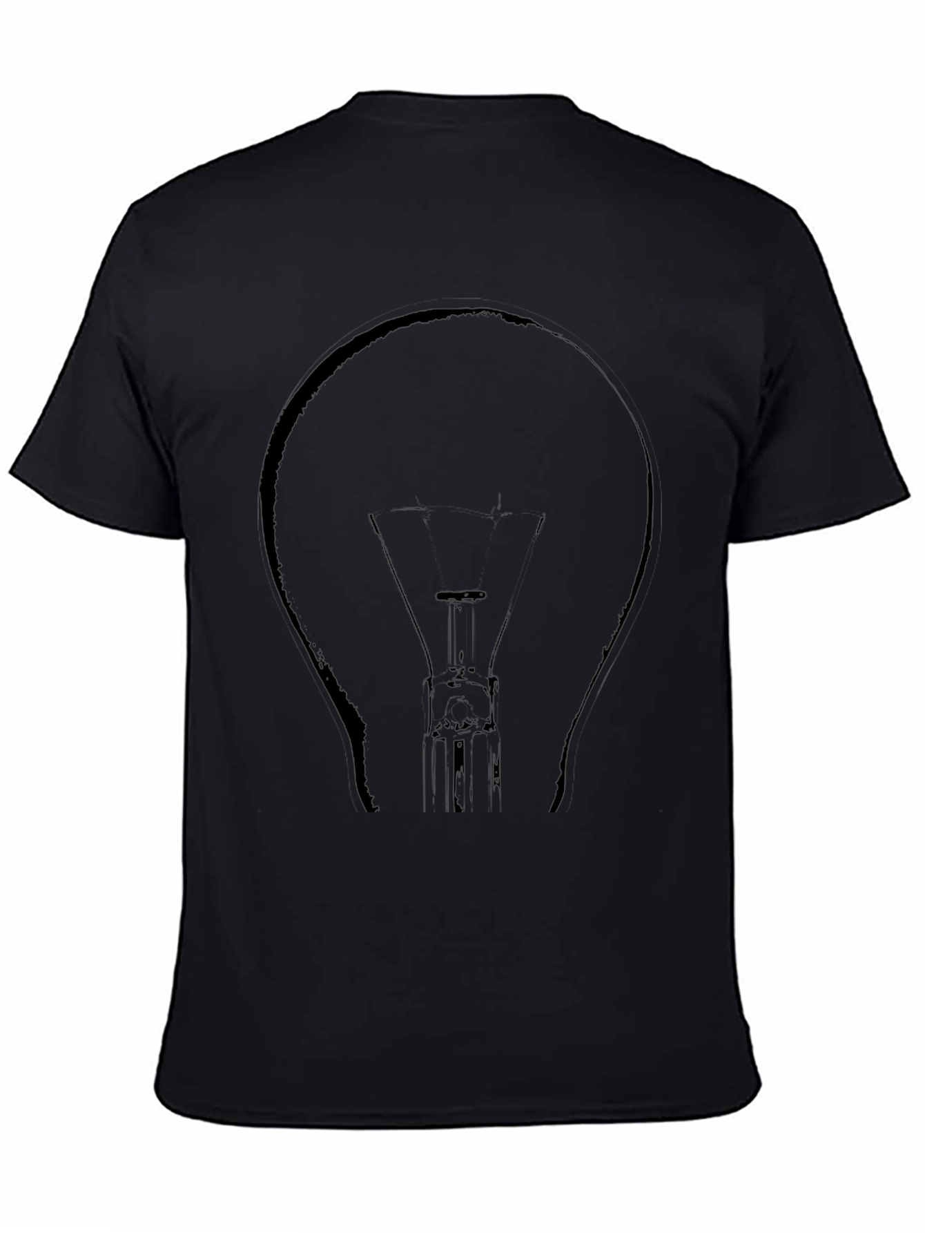 Black T-Shirt with Lightbulb Design