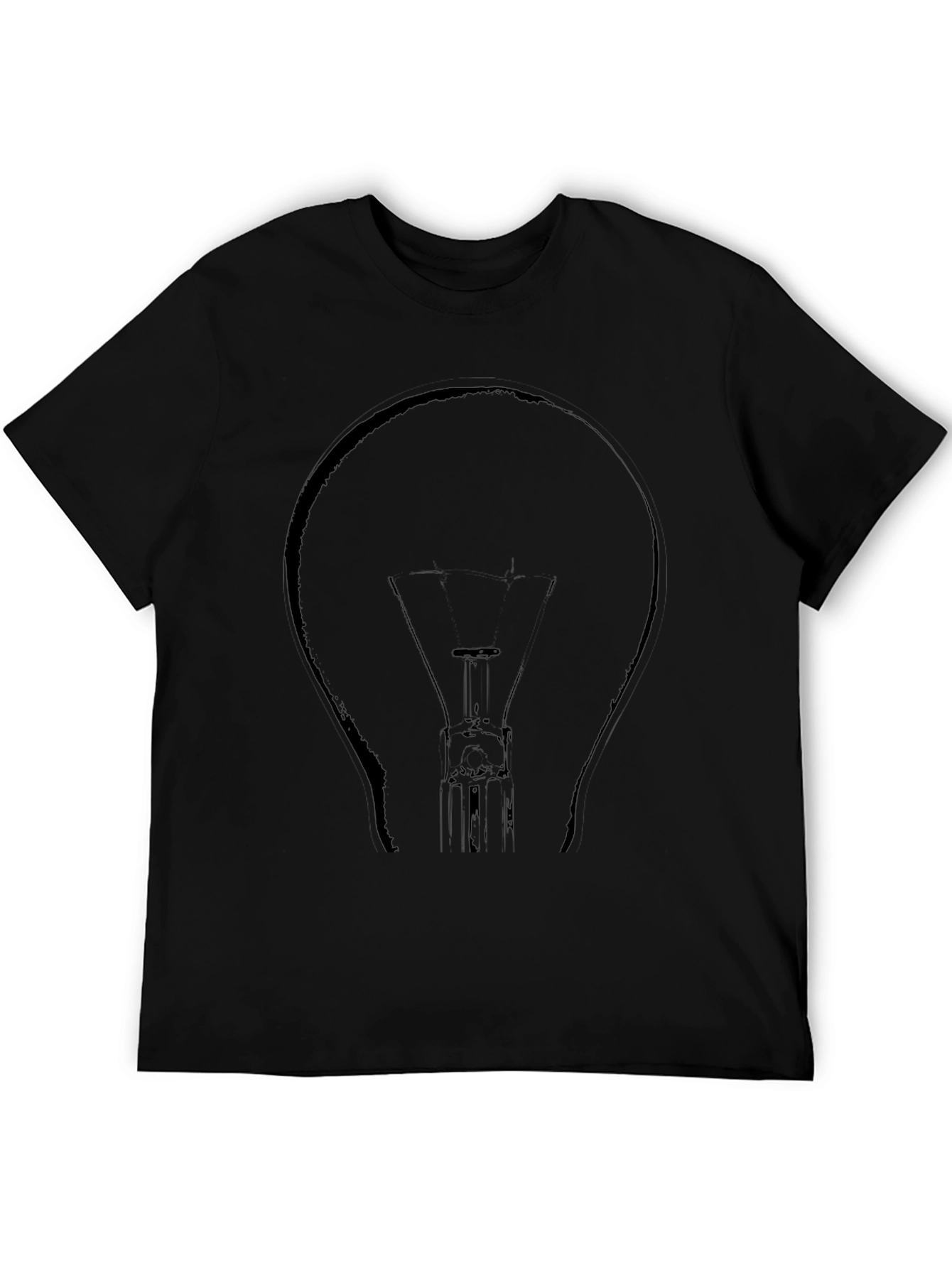 Black T-Shirt with Lightbulb Design
