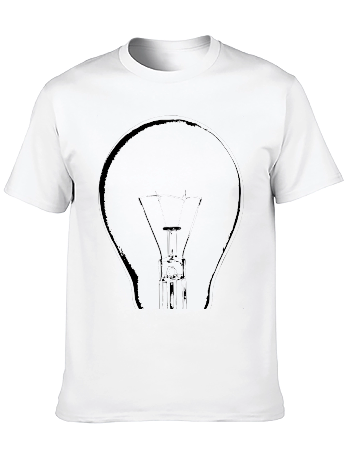 Black T-Shirt with Lightbulb Design