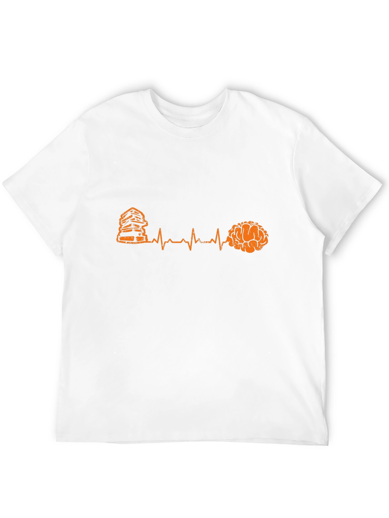 Book & Brain Heartbeat T-Shirt - Read Learn Live