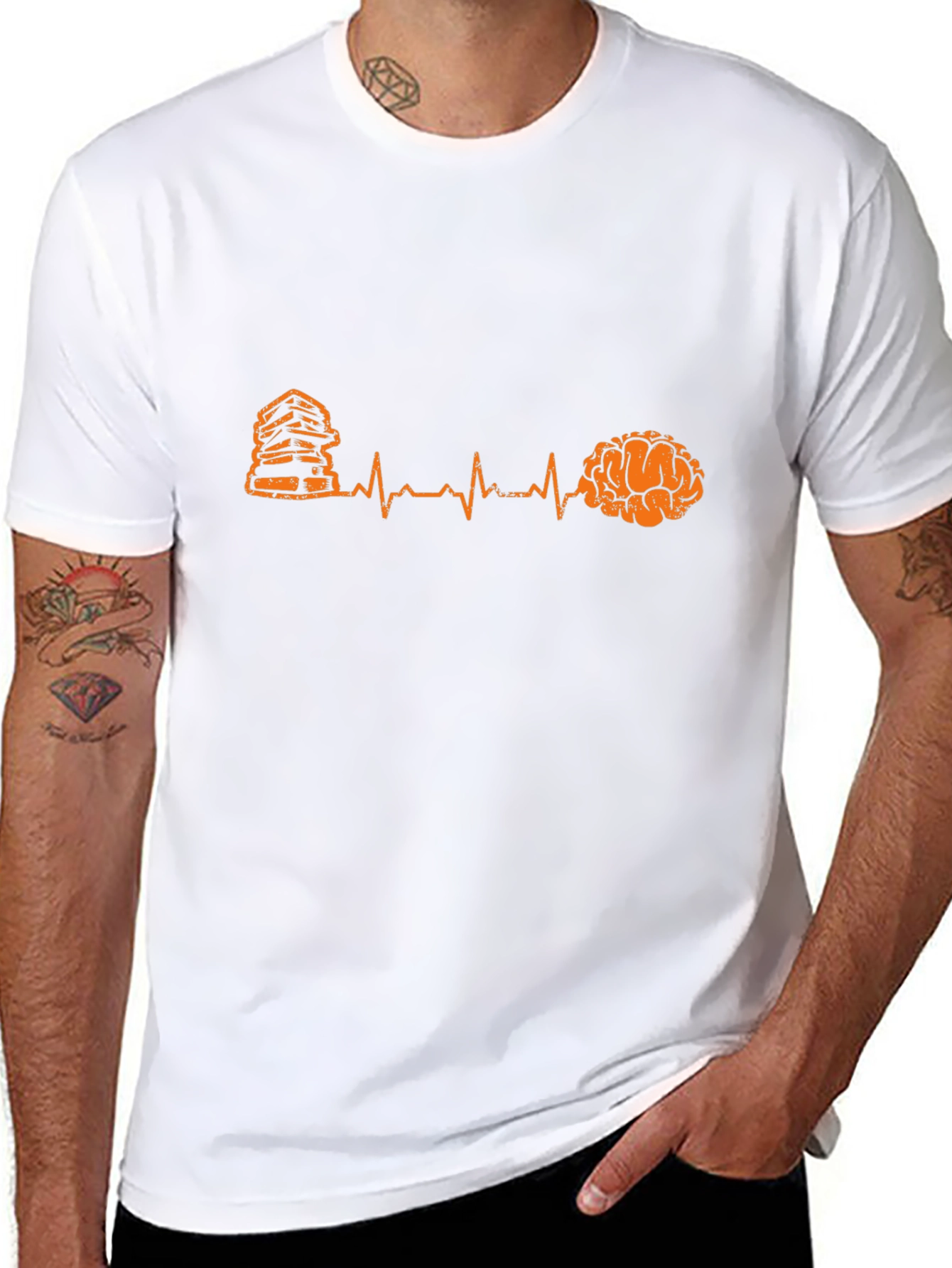 Book & Brain Heartbeat T-Shirt - Read Learn Live