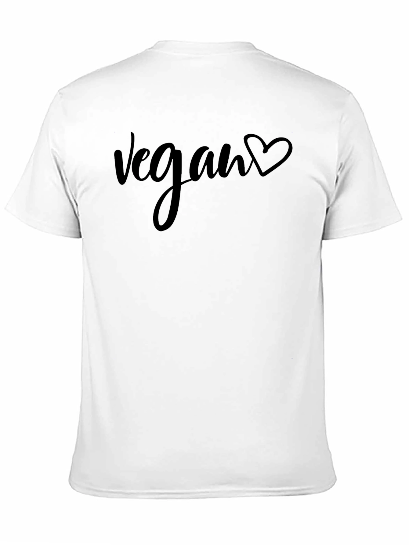 Vegan Heart Tee - Black Cotton