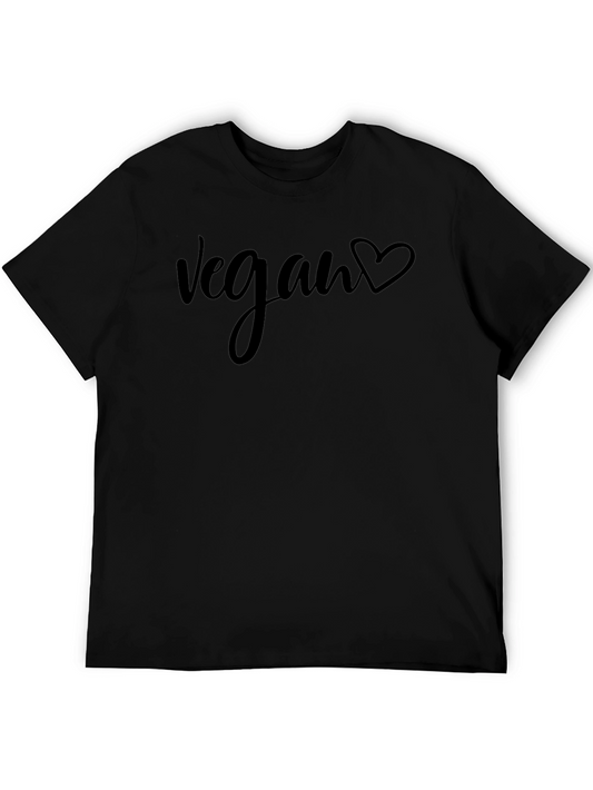 Vegan Heart Tee - Black Cotton