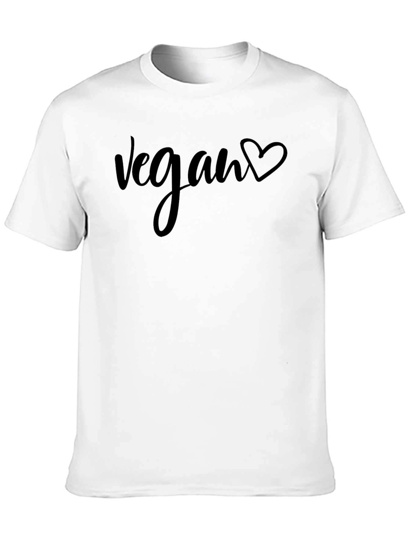 Vegan Heart Tee - Black Cotton