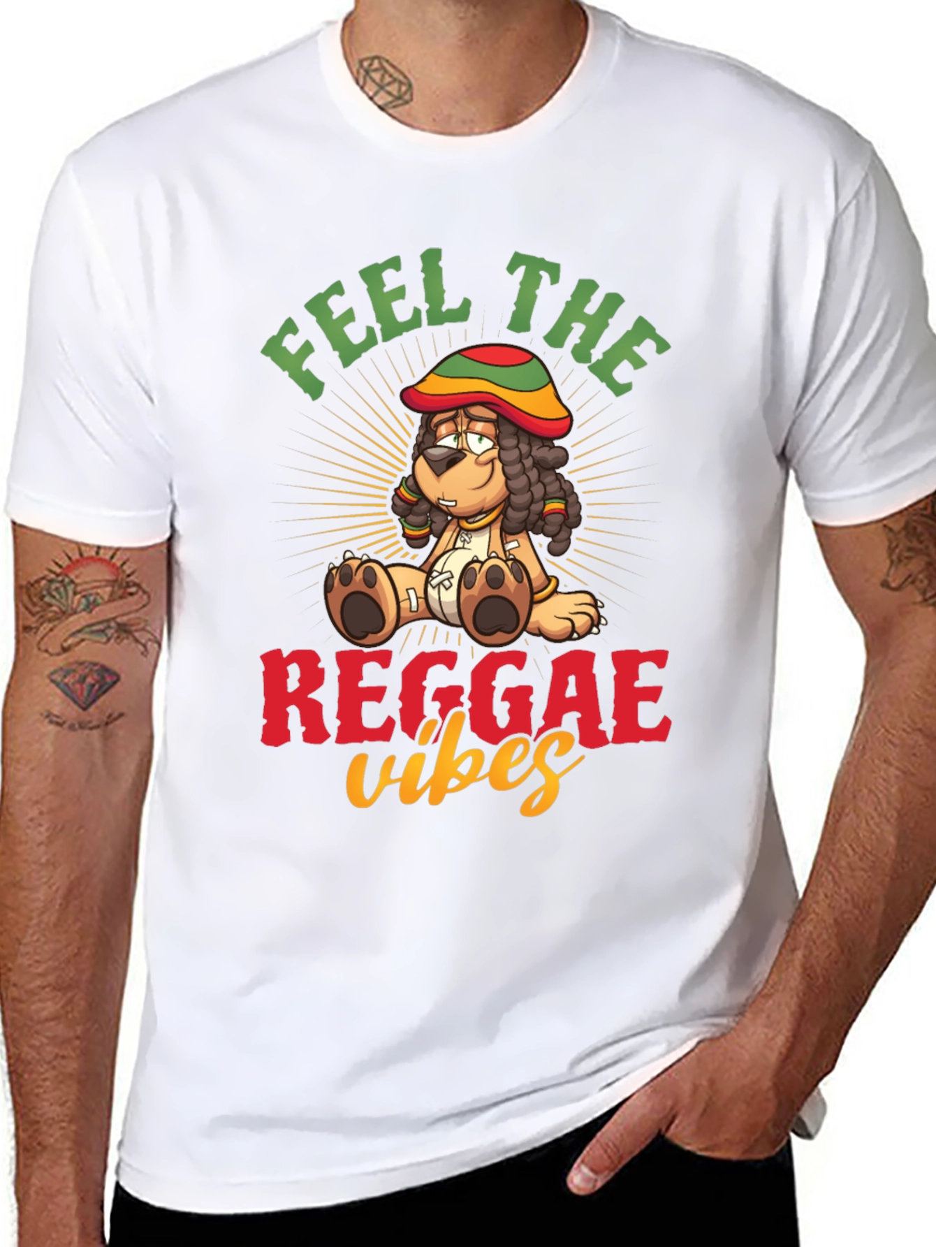 Feel the Reggae Vibes Black Graphic Tee