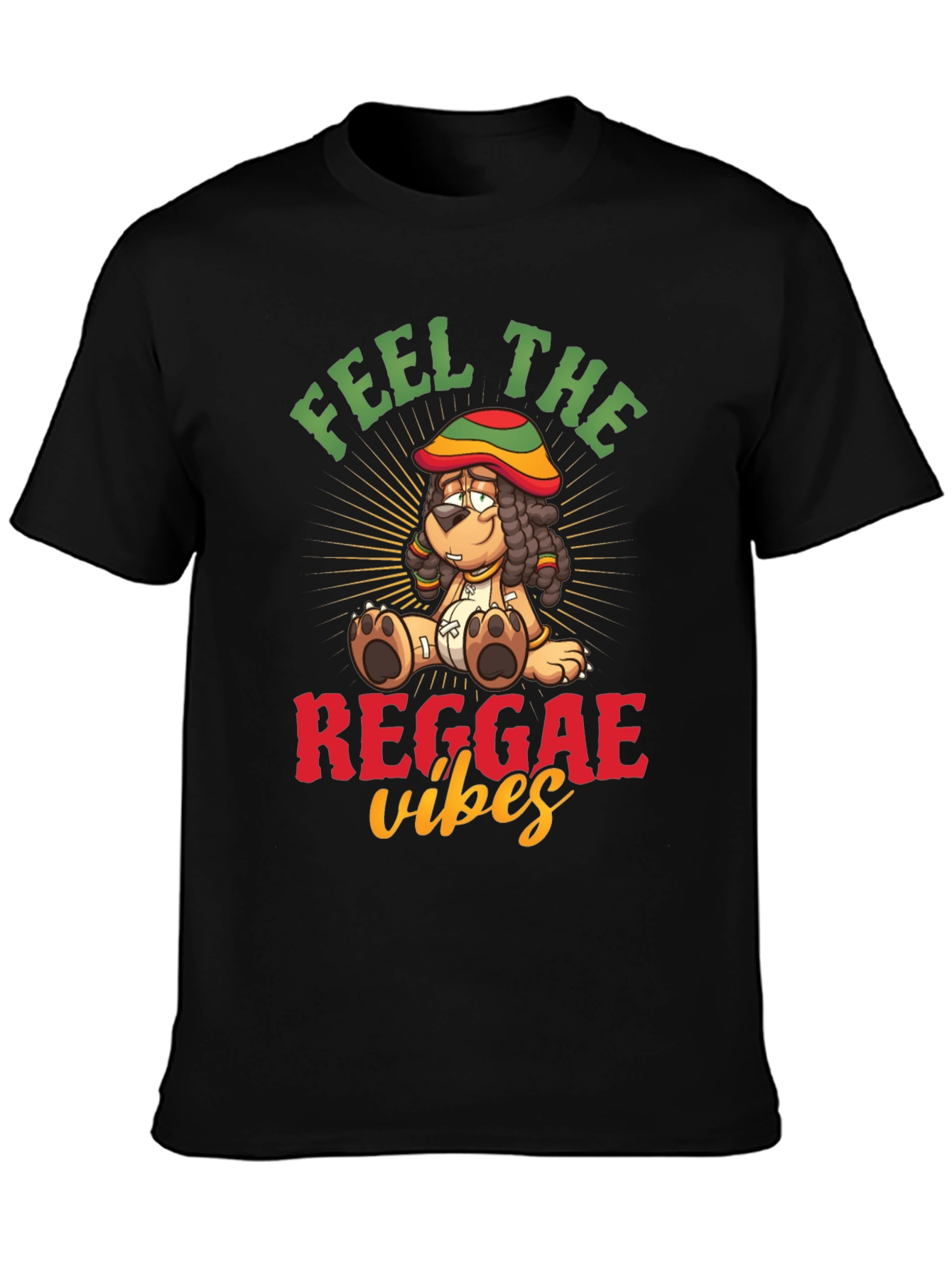Feel the Reggae Vibes Black Graphic Tee