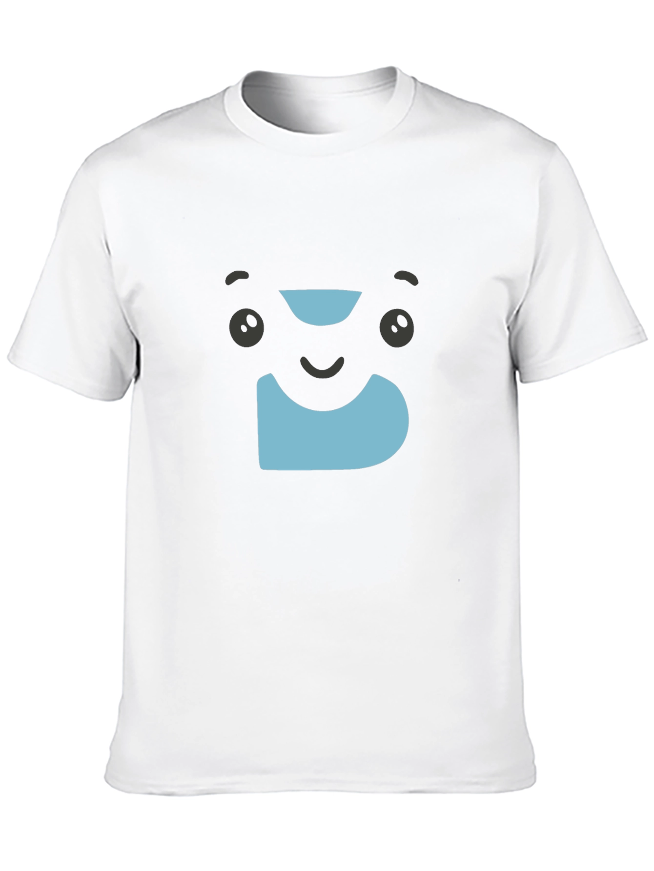 Cute Cartoon Face Graphic T-Shirt - Black