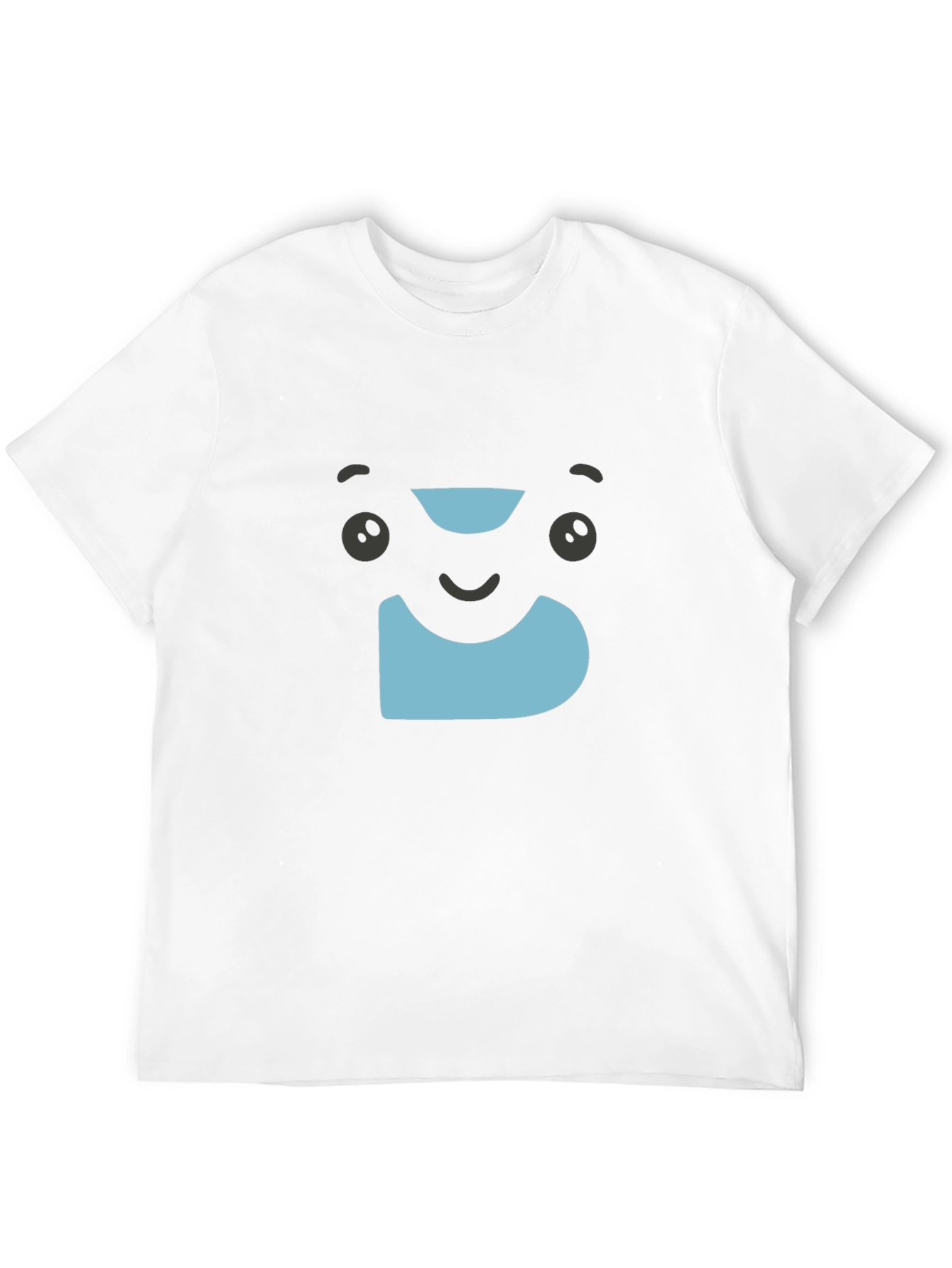 Cute Cartoon Face Graphic T-Shirt - Black