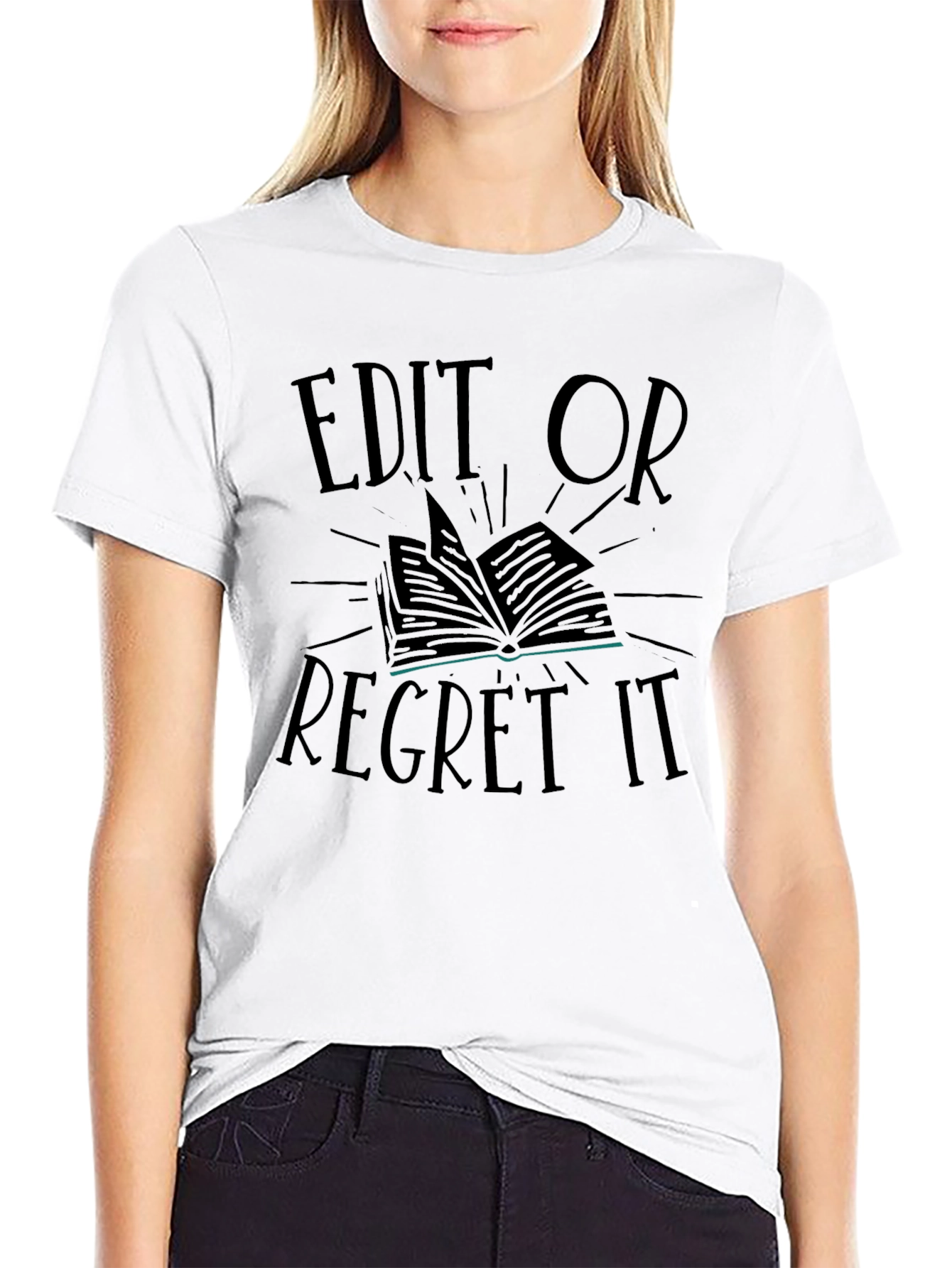 Edit or Regret It Black Graphic Tee