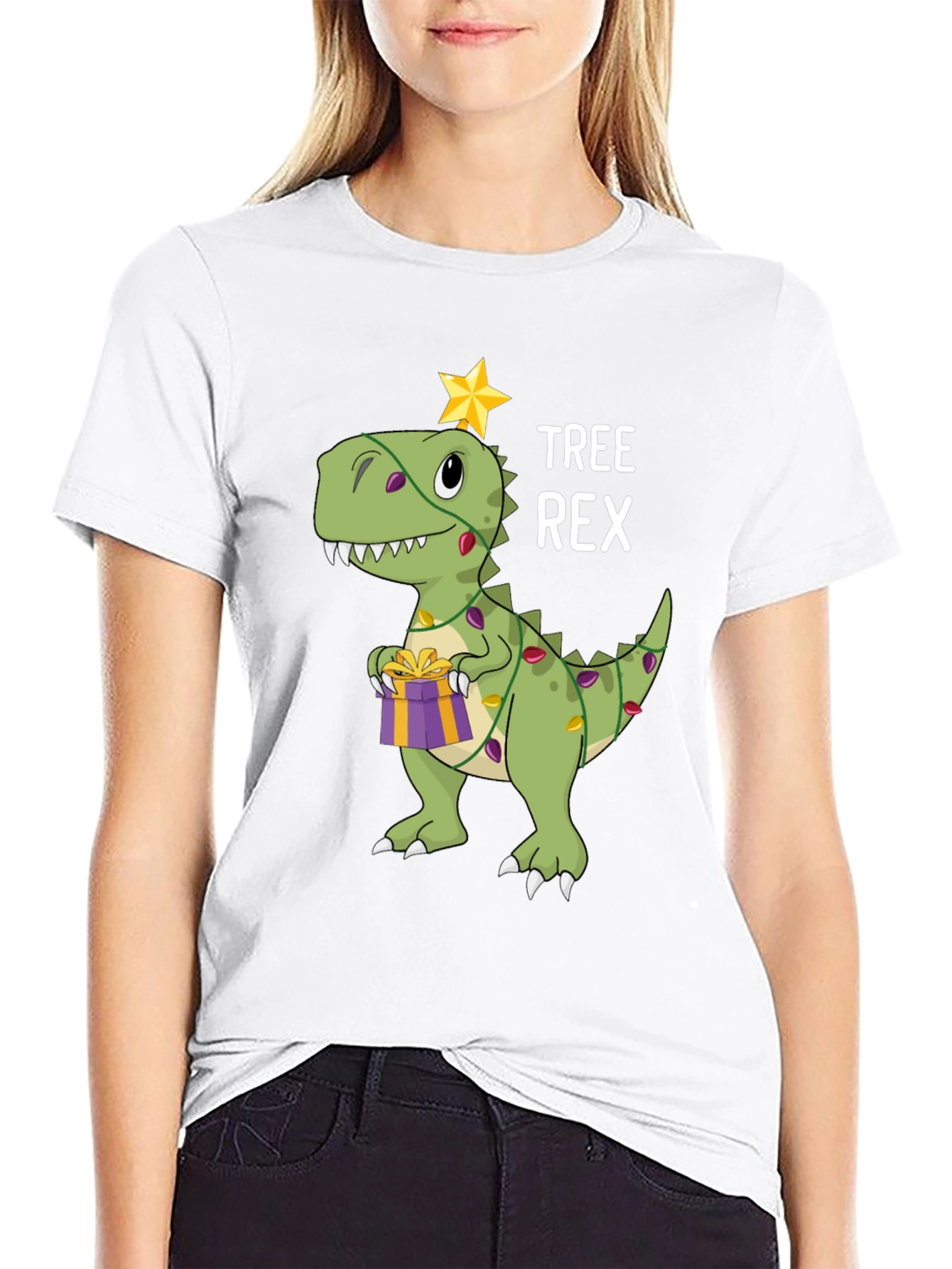 Tree Rex Dinosaur Christmas Graphic T-Shirt