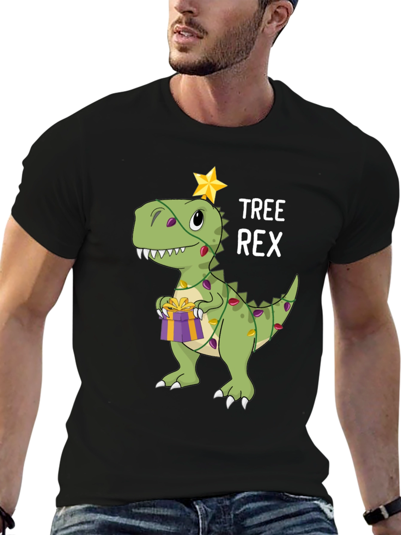 Tree Rex Dinosaur Christmas Graphic T-Shirt