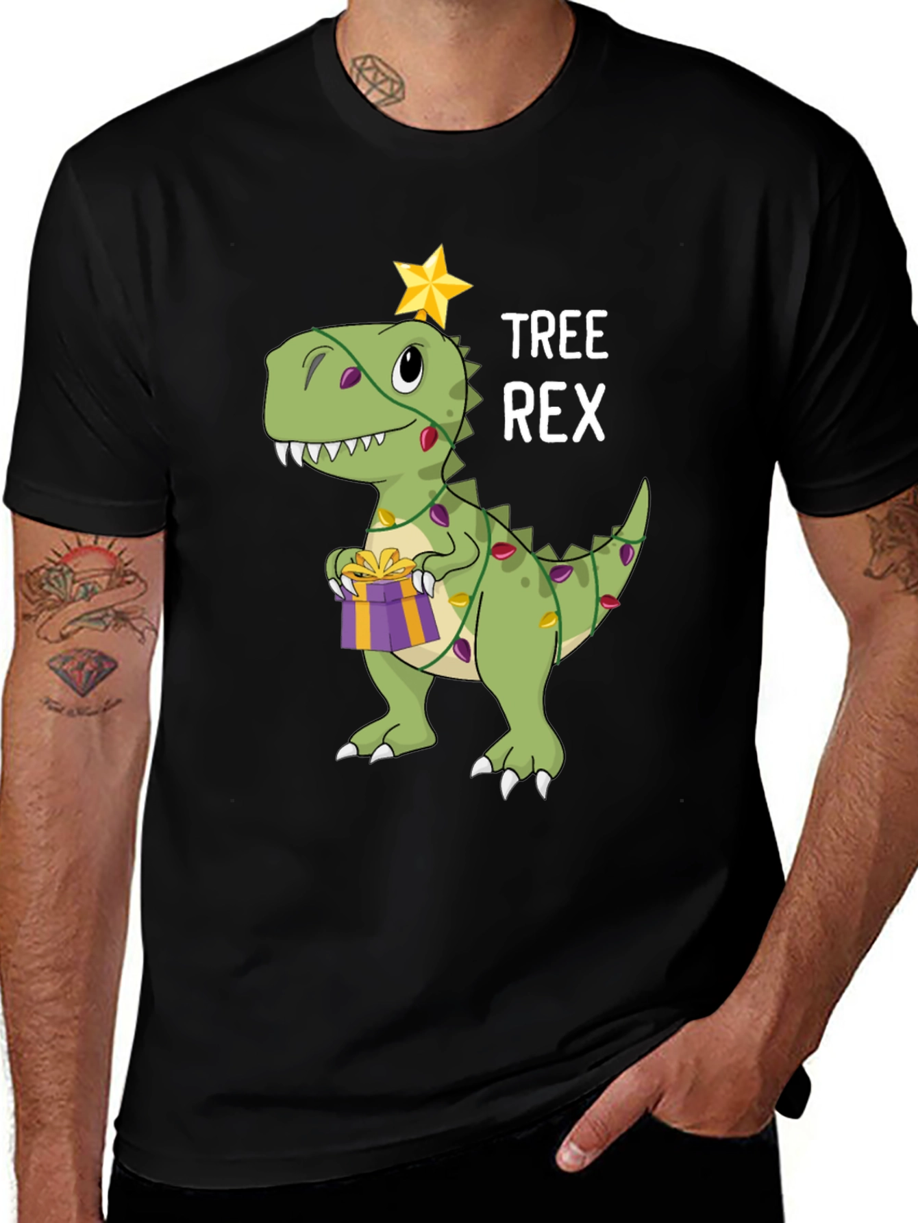 Tree Rex Dinosaur Christmas Graphic T-Shirt
