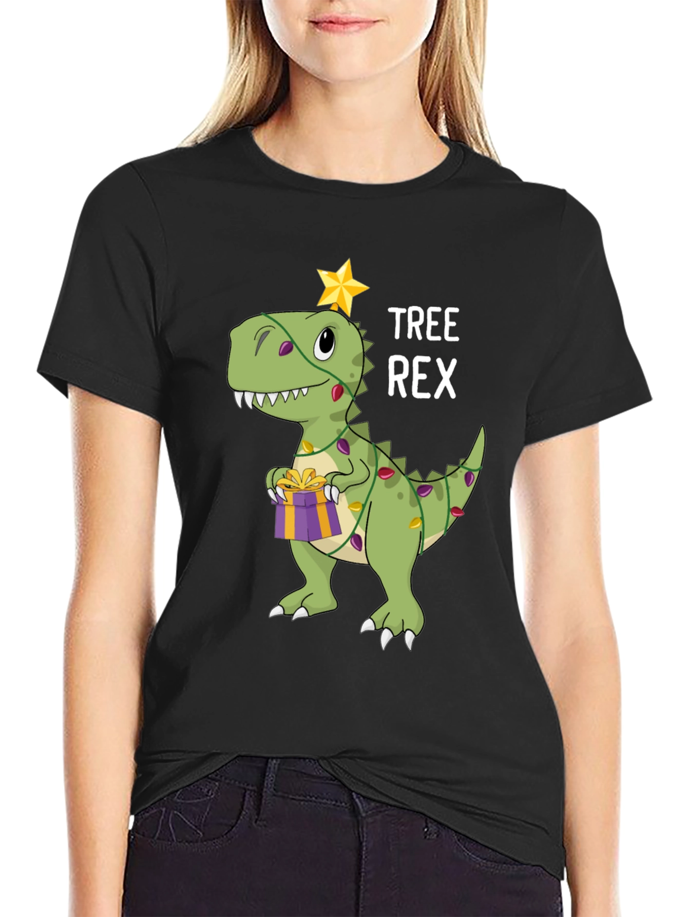 Tree Rex Dinosaur Christmas Graphic T-Shirt