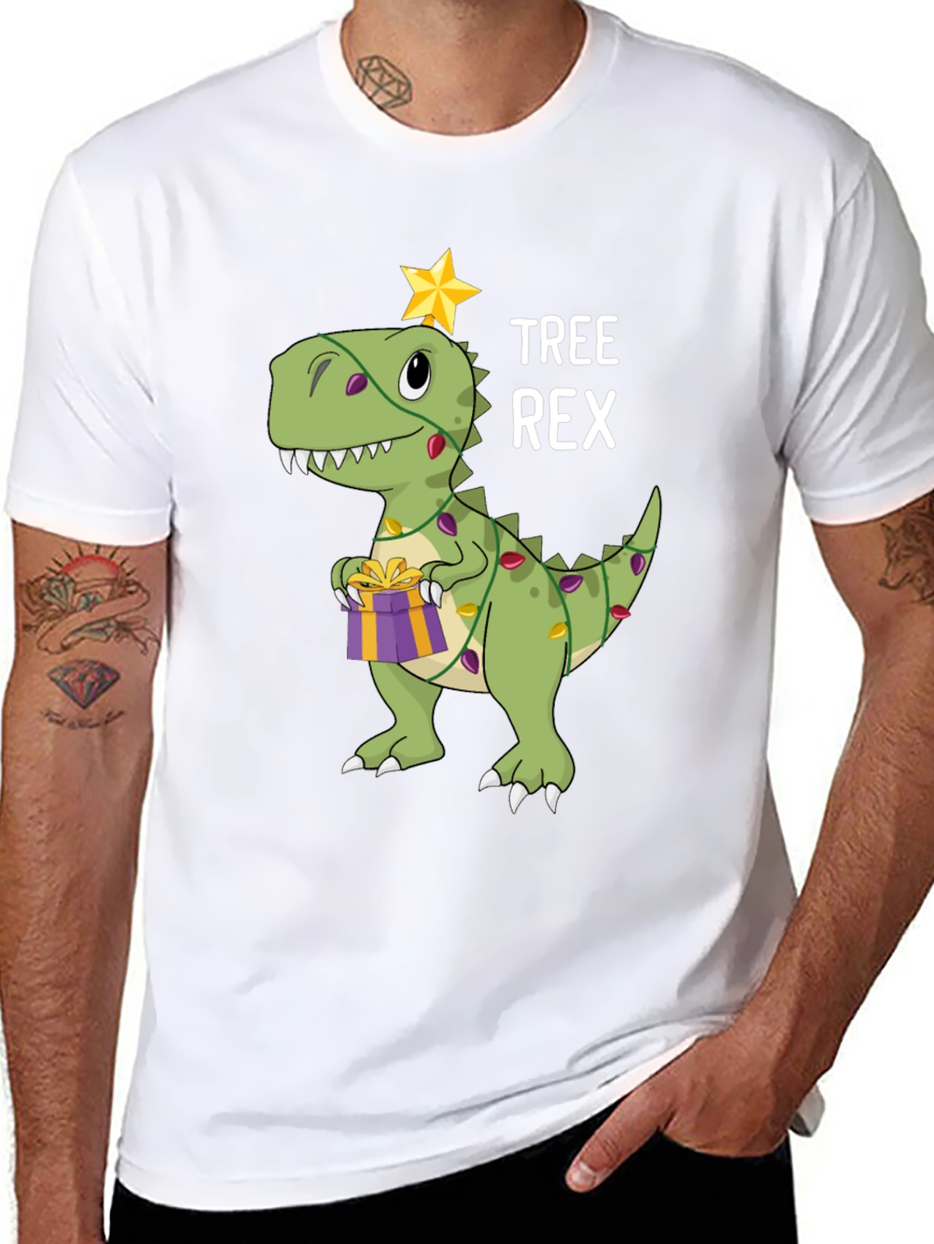 Tree Rex Dinosaur Christmas Graphic T-Shirt