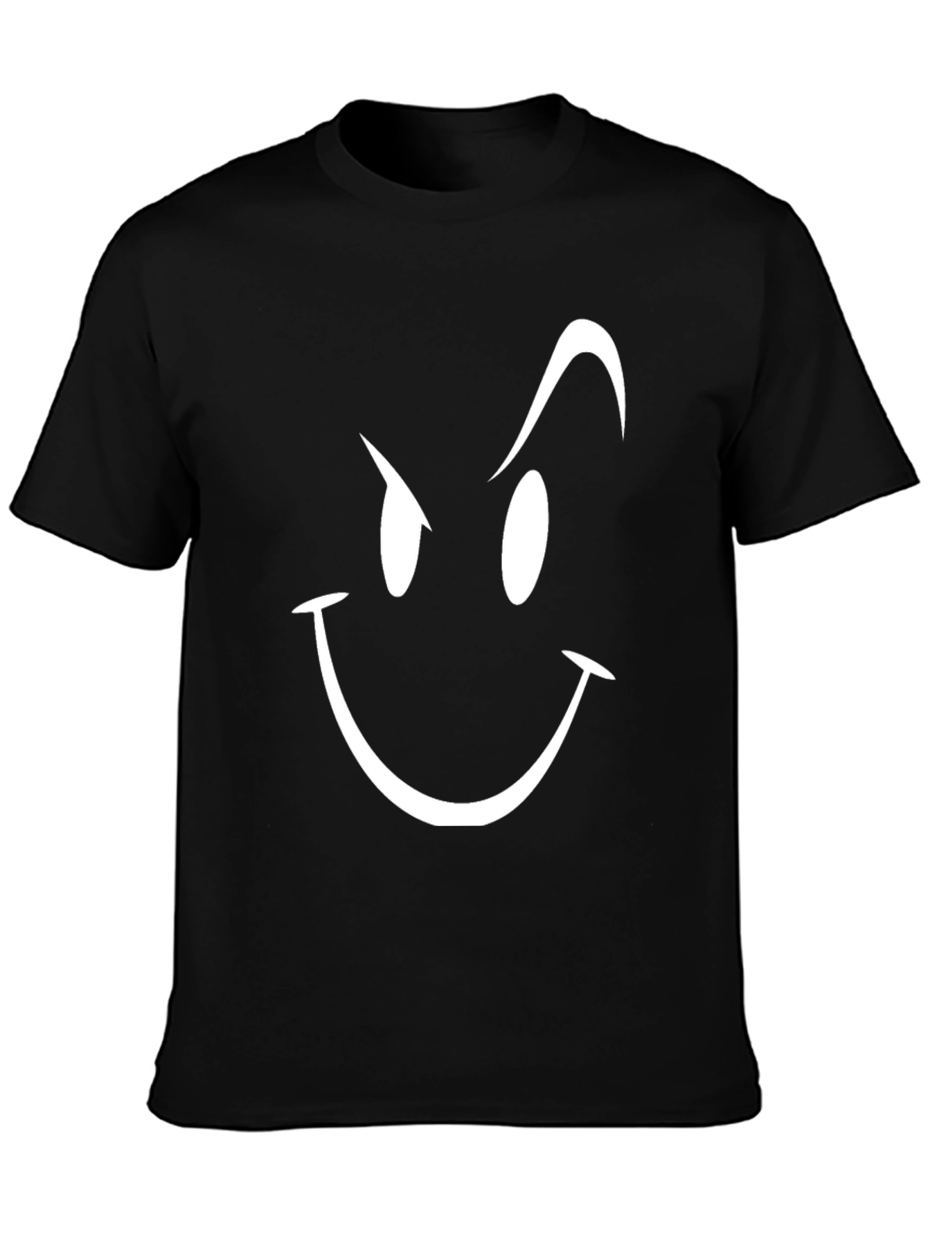 Smirking Face Graphic T-Shirt - Mens Black Tee