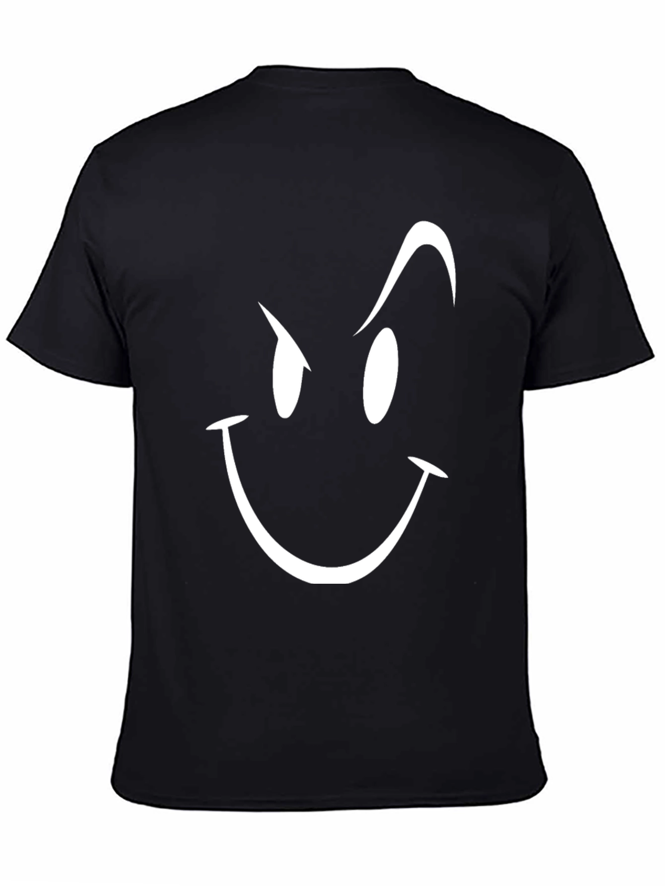 Smirking Face Graphic T-Shirt - Mens Black Tee