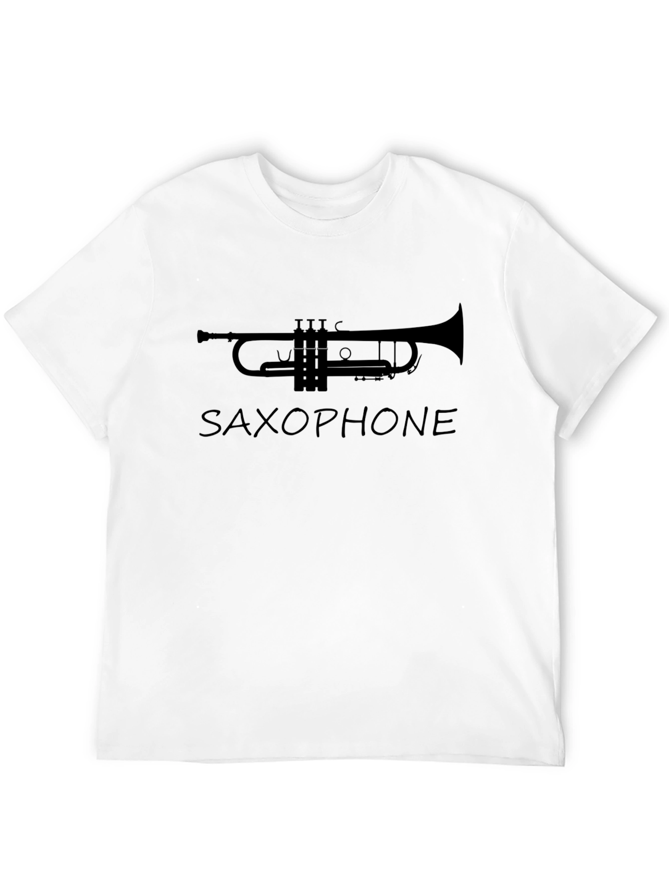 Music Lover Black T-Shirt with Trumpet Design