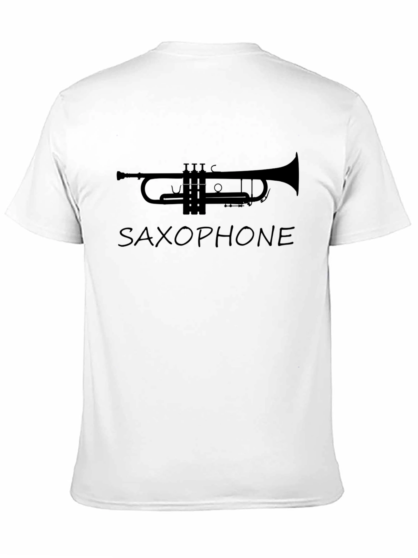Music Lover Black T-Shirt with Trumpet Design