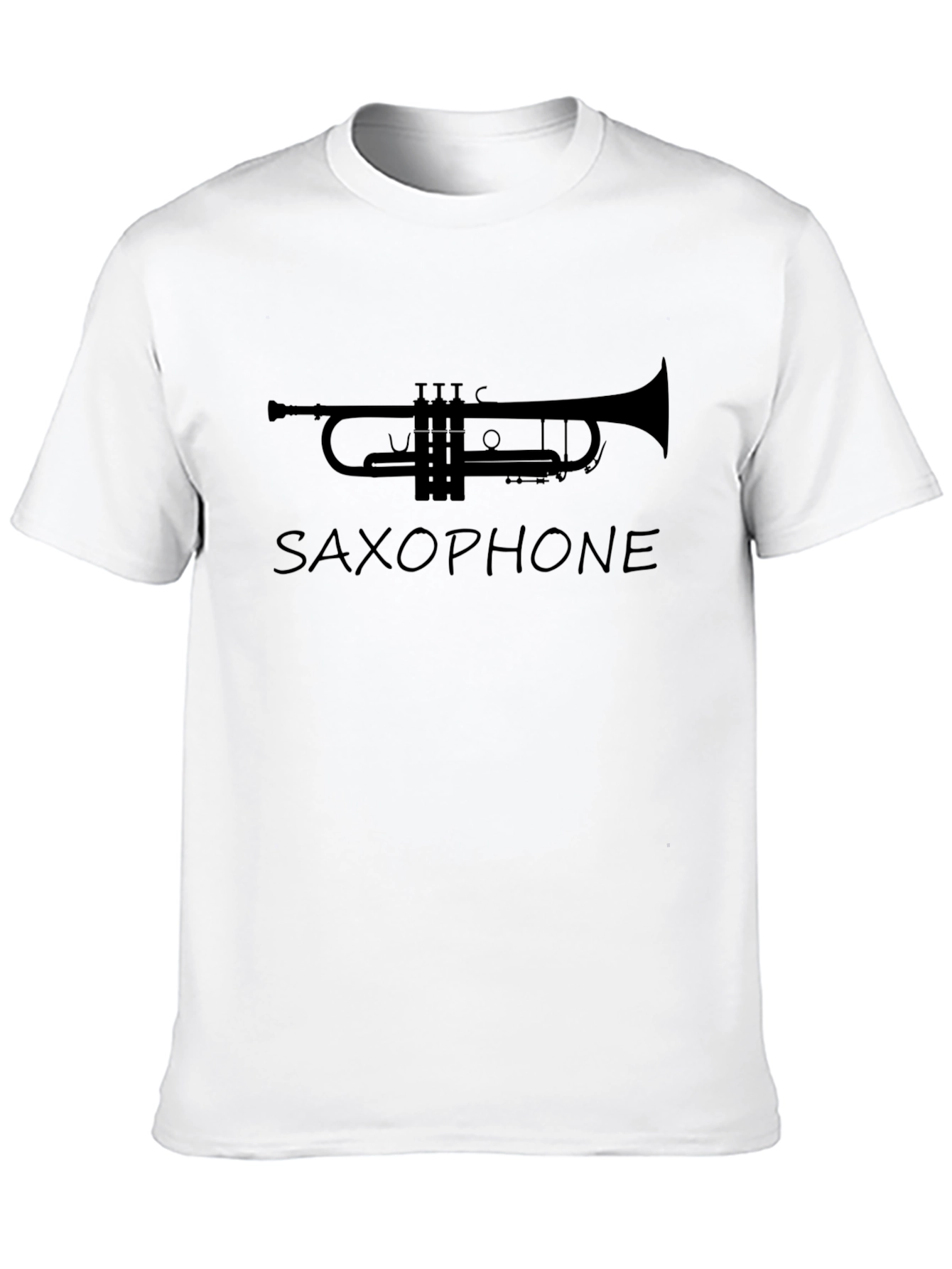 Music Lover Black T-Shirt with Trumpet Design