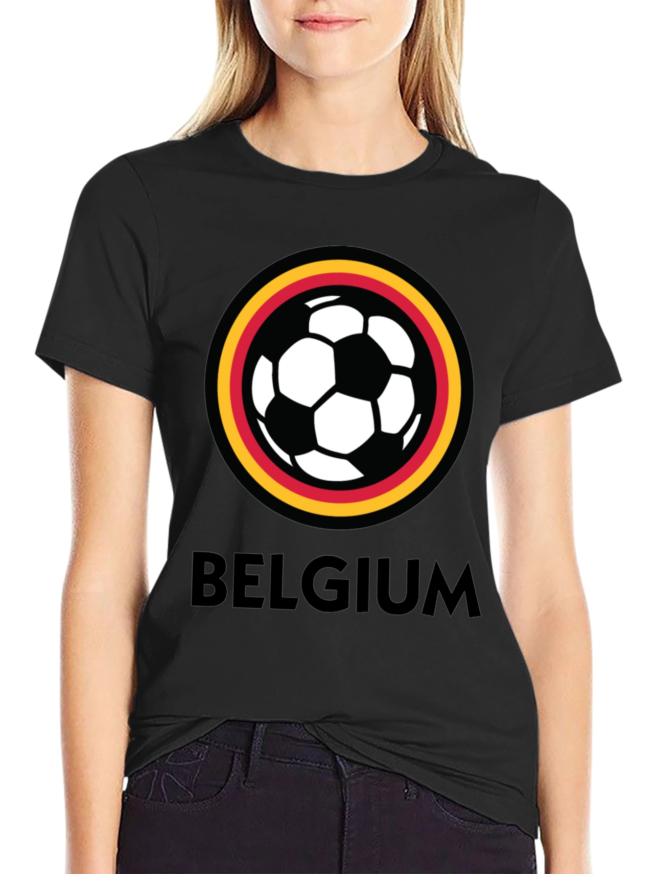 Belgium Soccer Fan T-Shirt - Black Graphic Tee