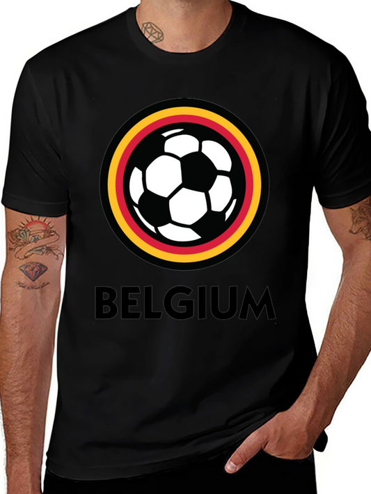 Belgium Soccer Fan T-Shirt - Black Graphic Tee