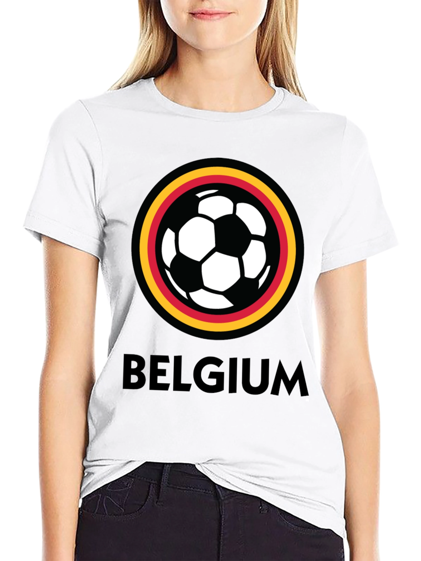 Belgium Soccer Fan T-Shirt - Black Graphic Tee