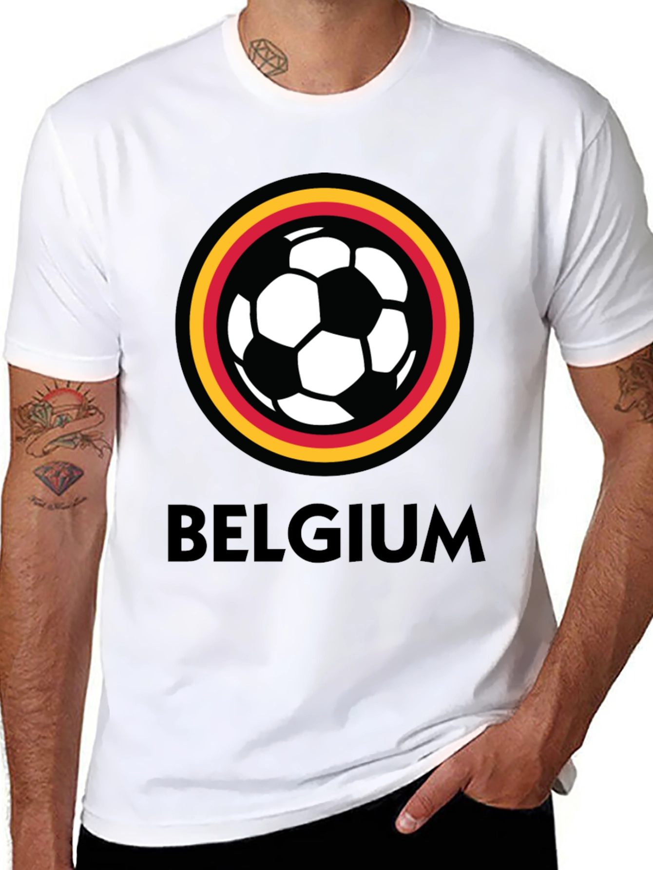 Belgium Soccer Fan T-Shirt - Black Graphic Tee