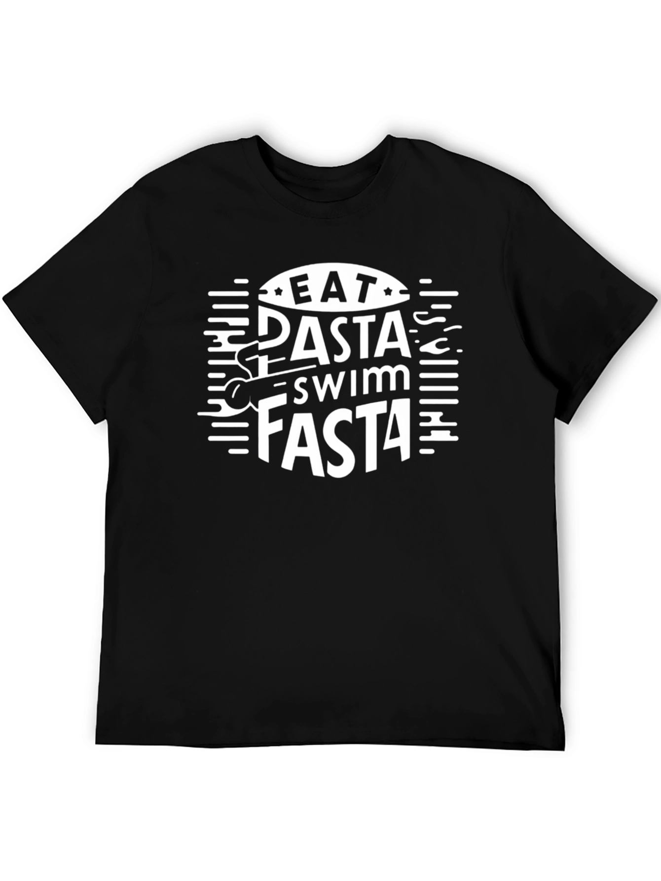 Eat Pasta Swim Fasta Black T-Shirt