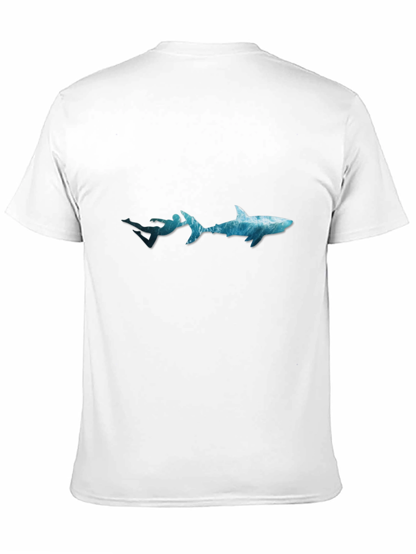 Ocean Diver & Shark Black T-Shirt