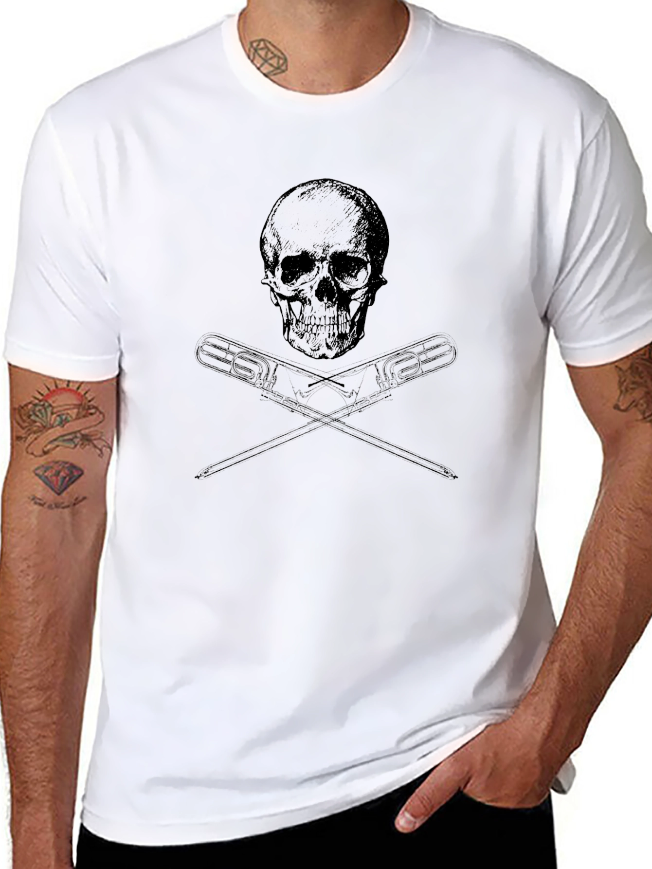 Skull & Tools Graphic T-Shirt - Mens Casual Tee