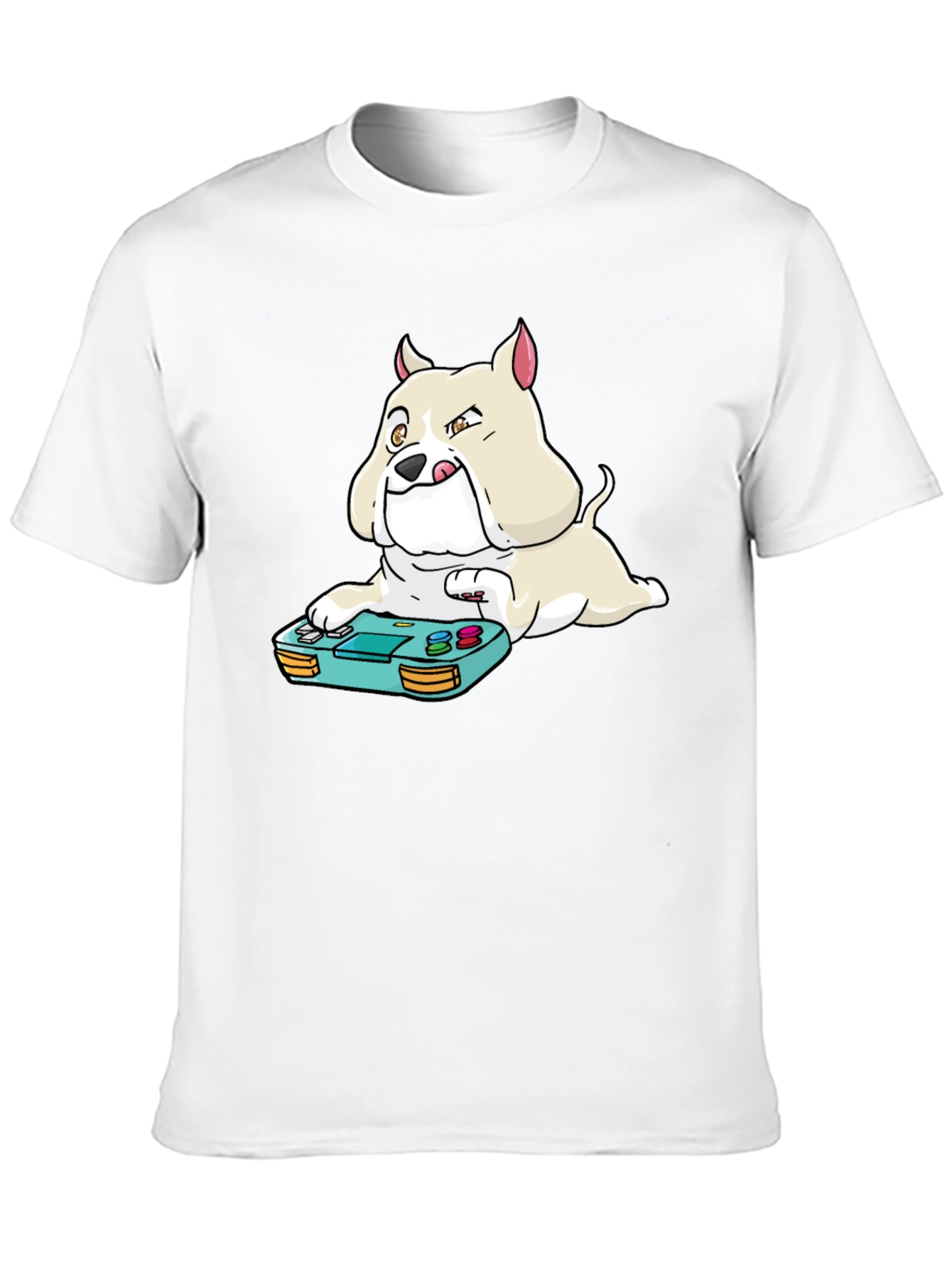 Gamer Dog Graphic Tee - Black Cotton Blend T-Shirt