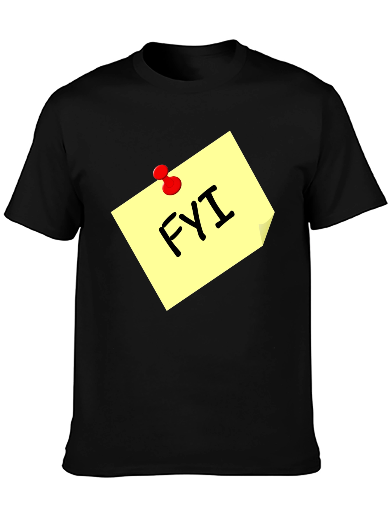 FYI Note Black T-Shirt - Information Reminder Tee