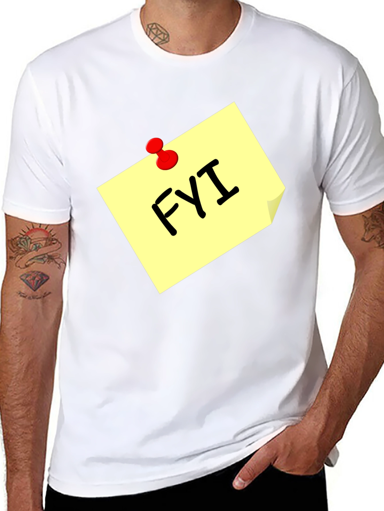 FYI Note Black T-Shirt - Information Reminder Tee