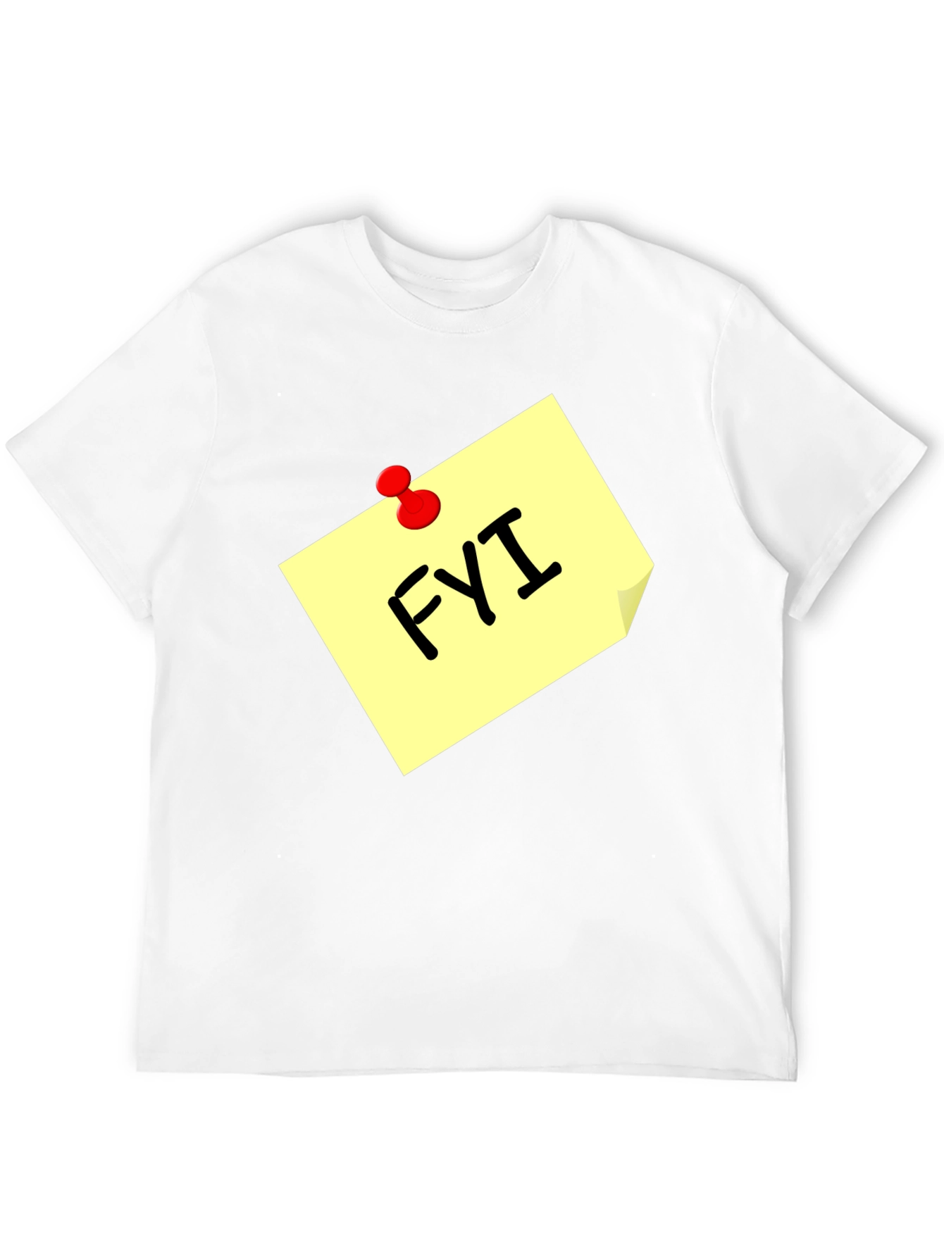 FYI Note Black T-Shirt - Information Reminder Tee