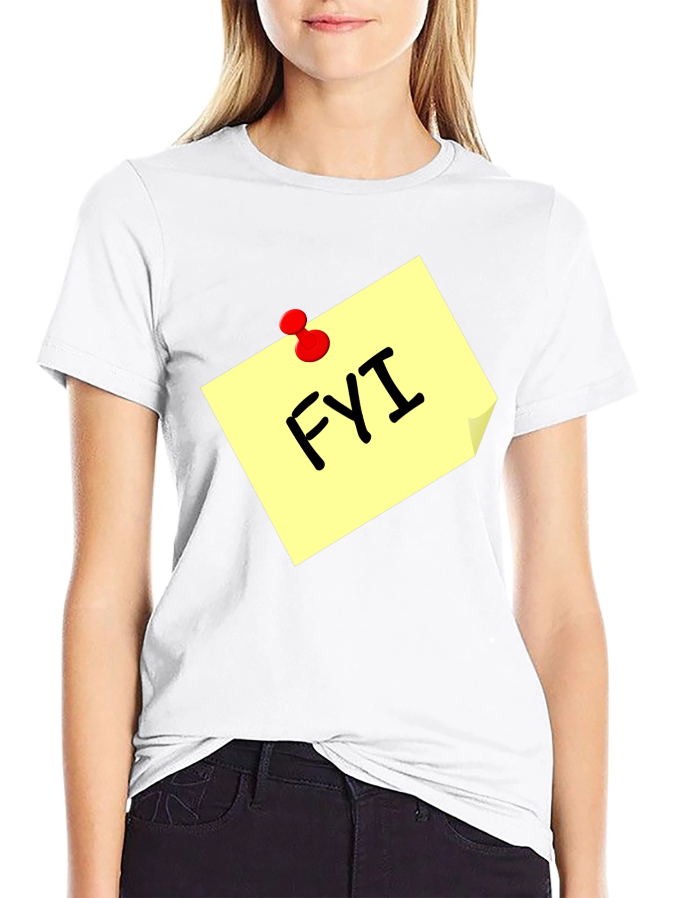 FYI Note Black T-Shirt - Information Reminder Tee
