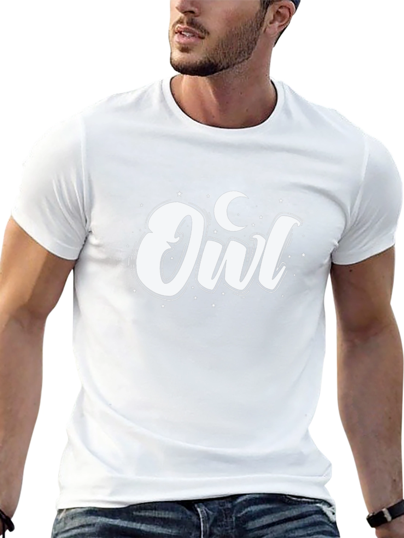 Owl Moon Graphic Tee - Black Cotton Blend