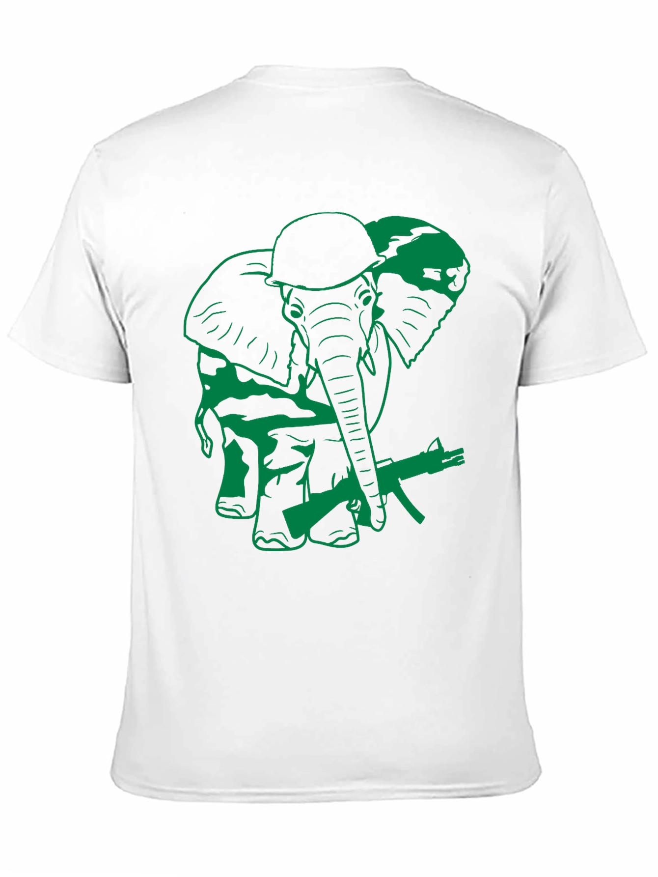 Elephant Soldier Graphic T-Shirt - Military Style