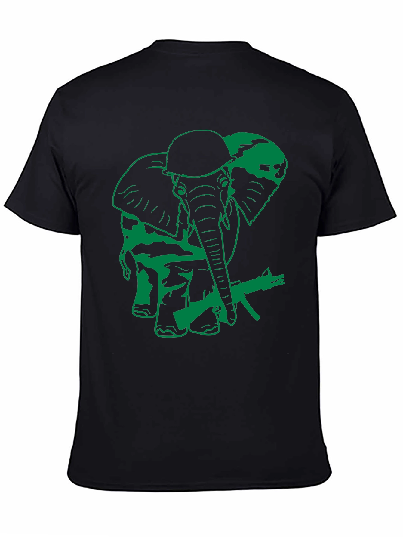 Elephant Soldier Graphic T-Shirt - Military Style