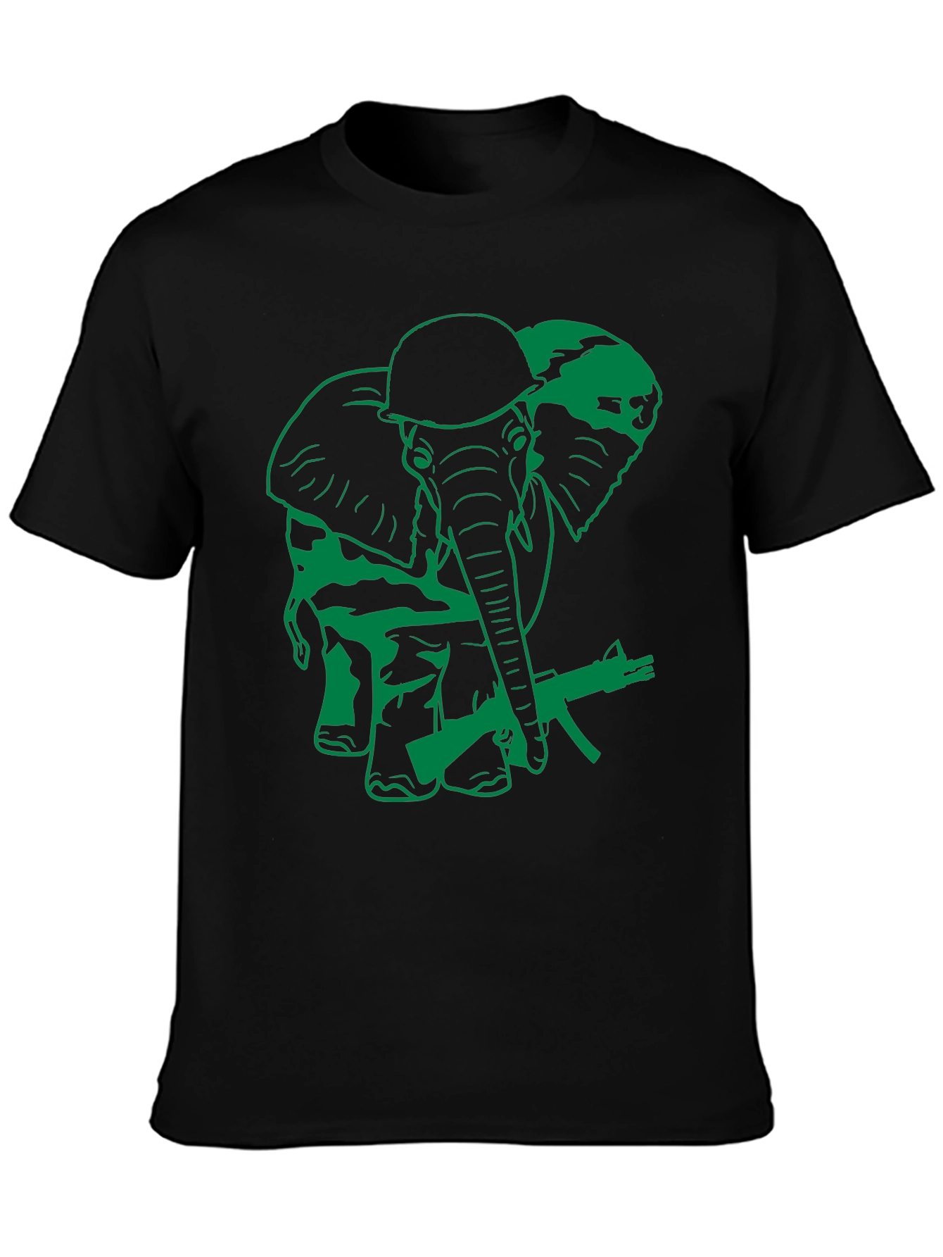 Elephant Soldier Graphic T-Shirt - Military Style