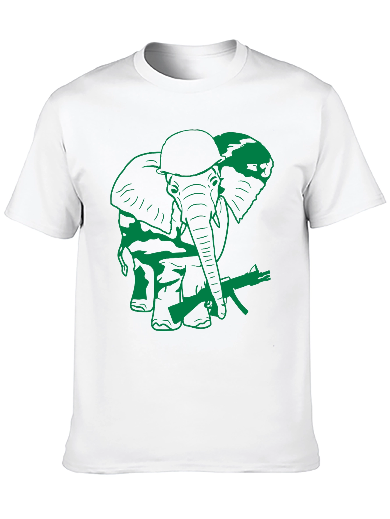 Elephant Soldier Graphic T-Shirt - Military Style