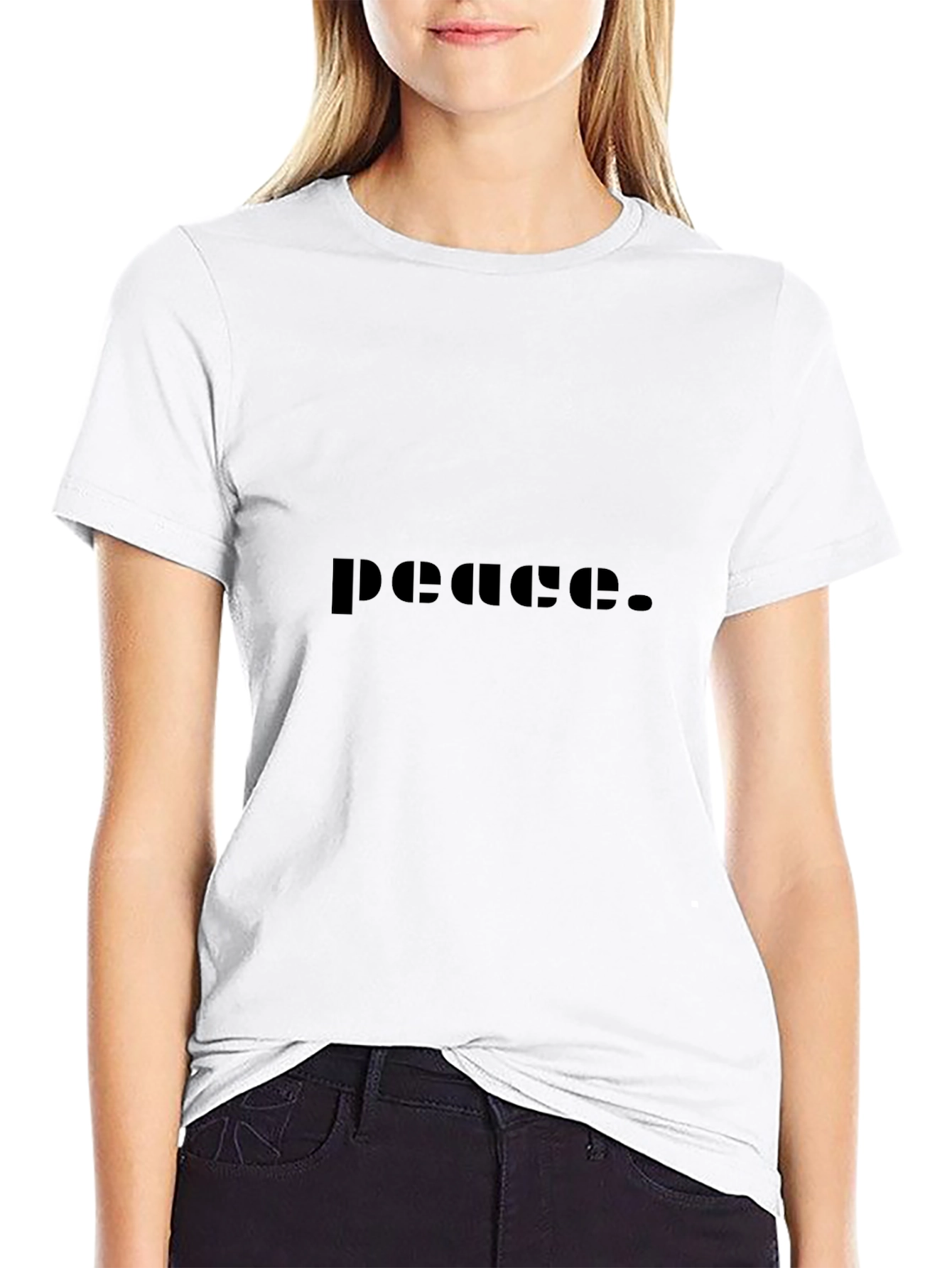 Peace Graphic Tee - Black Cotton Casual Shirt