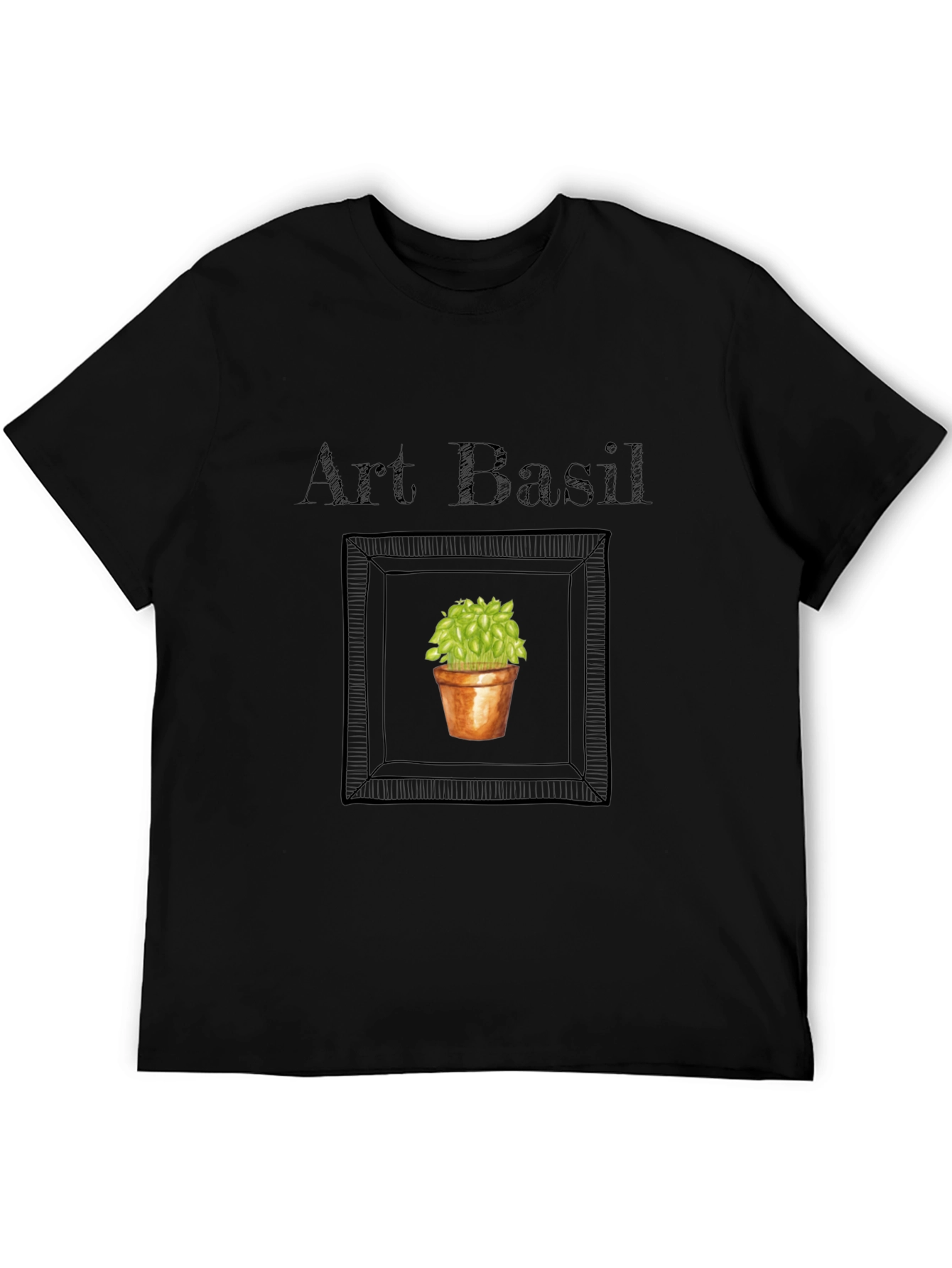 Art Basil T-Shirt - Unique Plant Graphic Tee