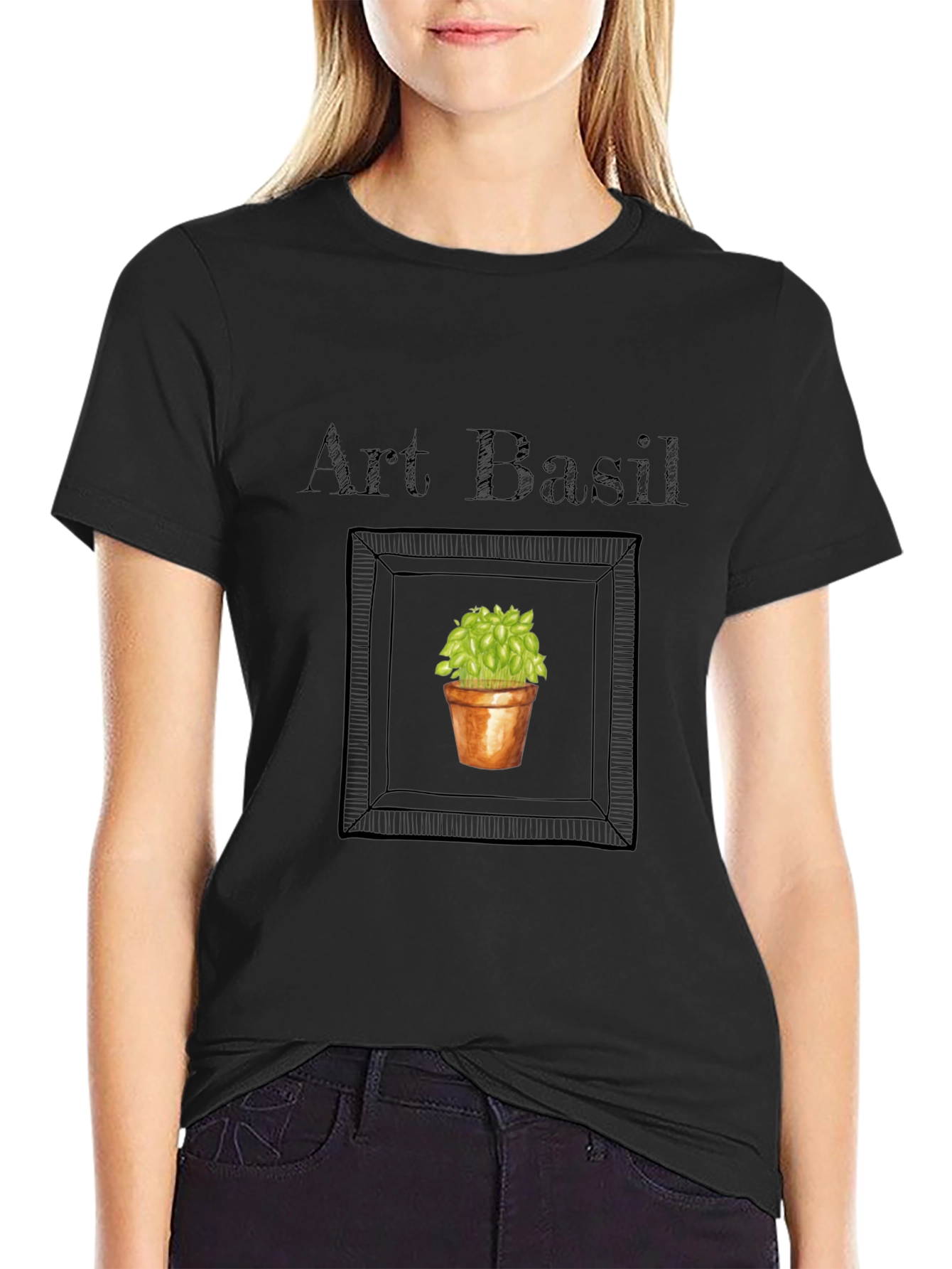 Art Basil T-Shirt - Unique Plant Graphic Tee