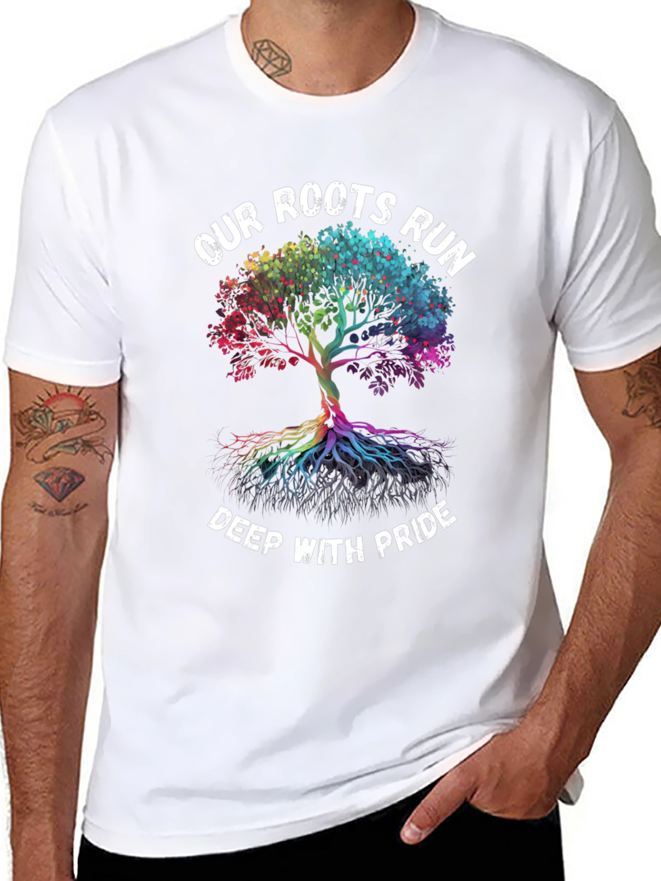Pride Roots T-Shirt: Rainbow Tree of Life Graphic Tee