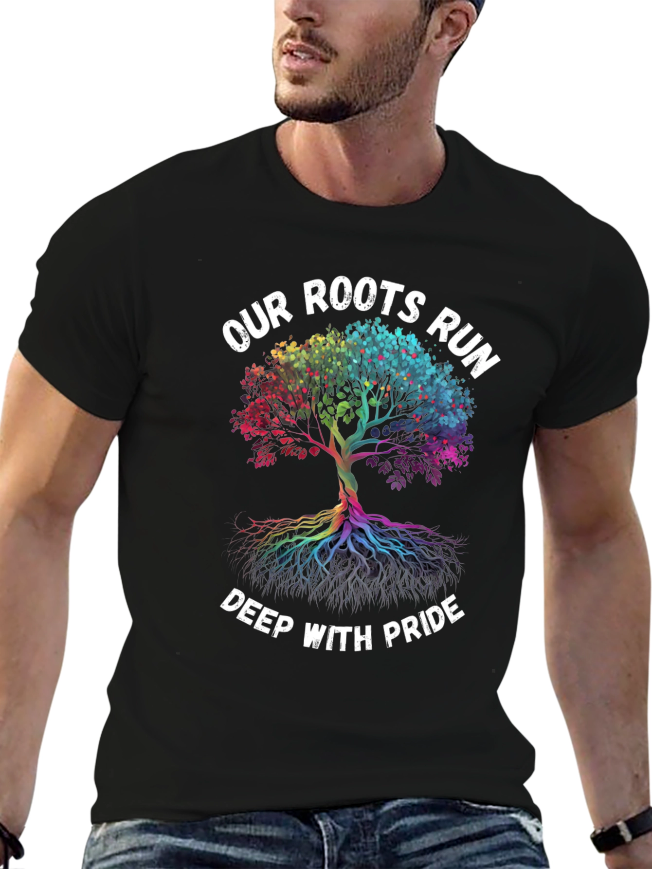 Pride Roots T-Shirt: Rainbow Tree of Life Graphic Tee