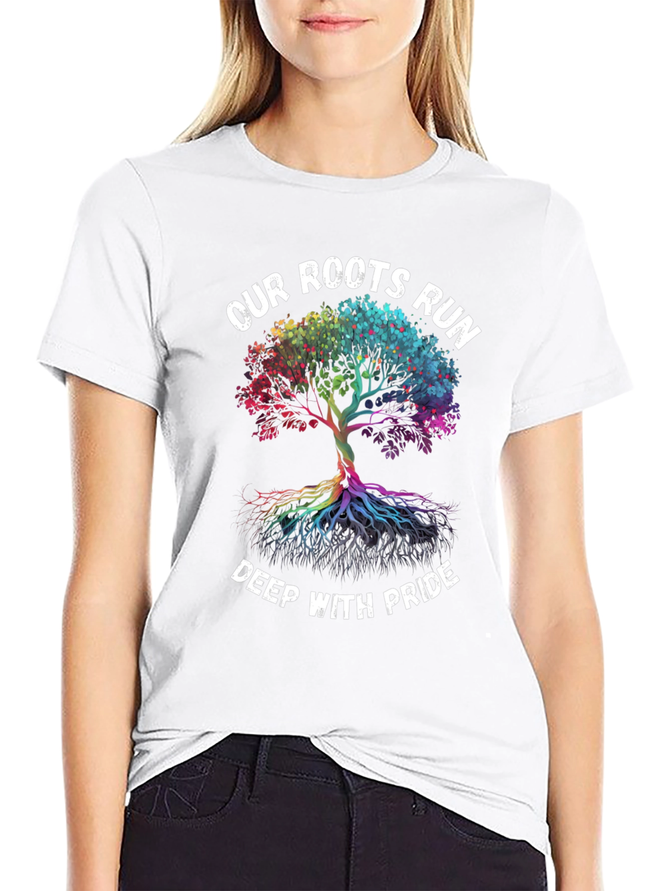 Pride Roots T-Shirt: Rainbow Tree of Life Graphic Tee