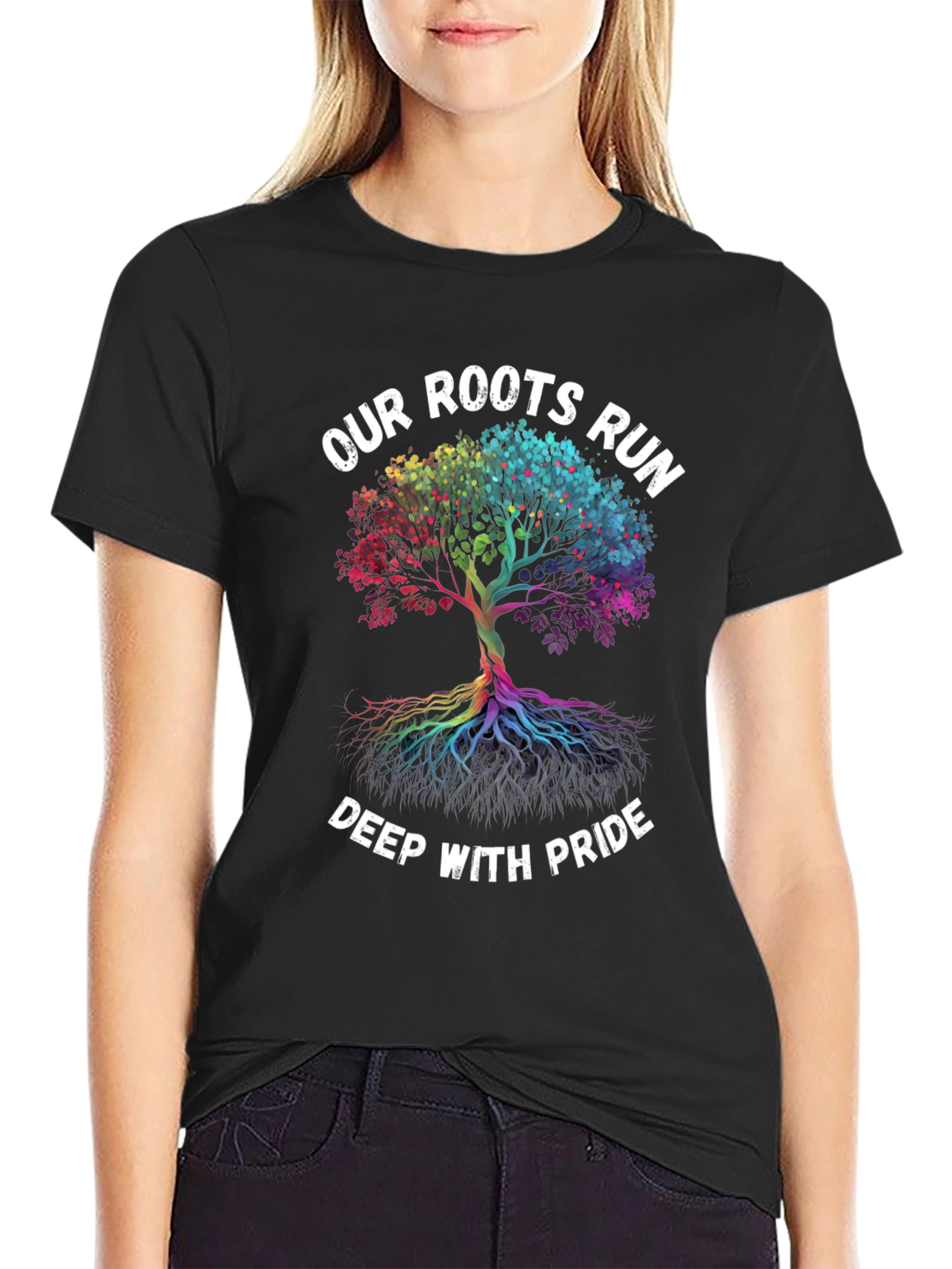 Pride Roots T-Shirt: Rainbow Tree of Life Graphic Tee